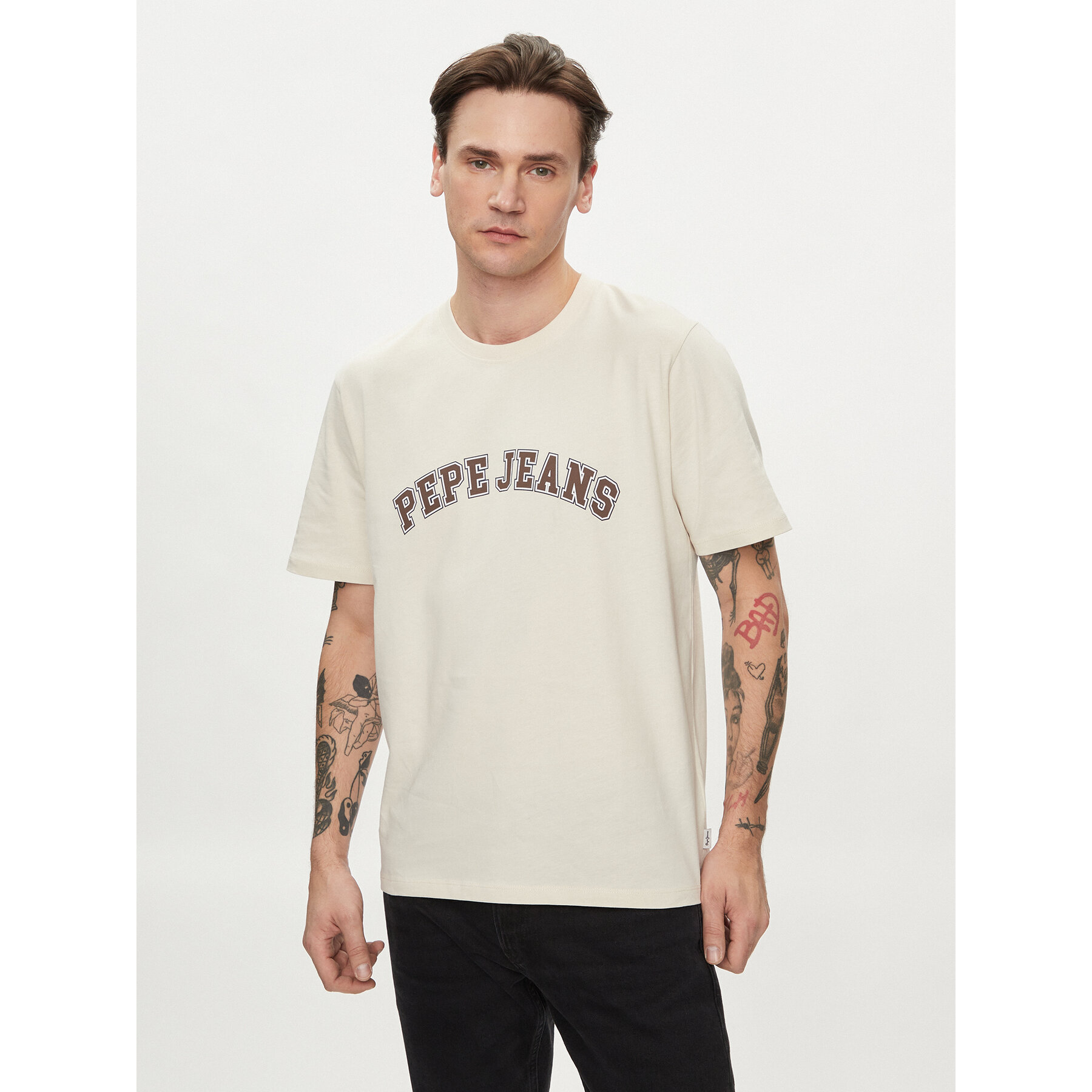 Pepe Jeans T-Shirt Clement PM509220 Μπεζ Regular Fit