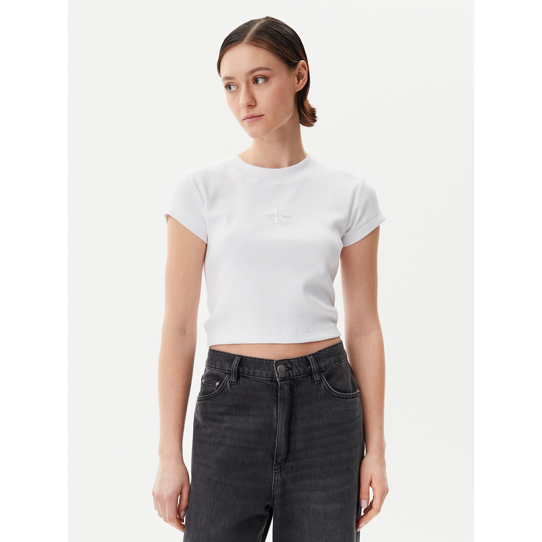 Calvin Klein Jeans Póló LV047AB802 Fehér Regular Fit