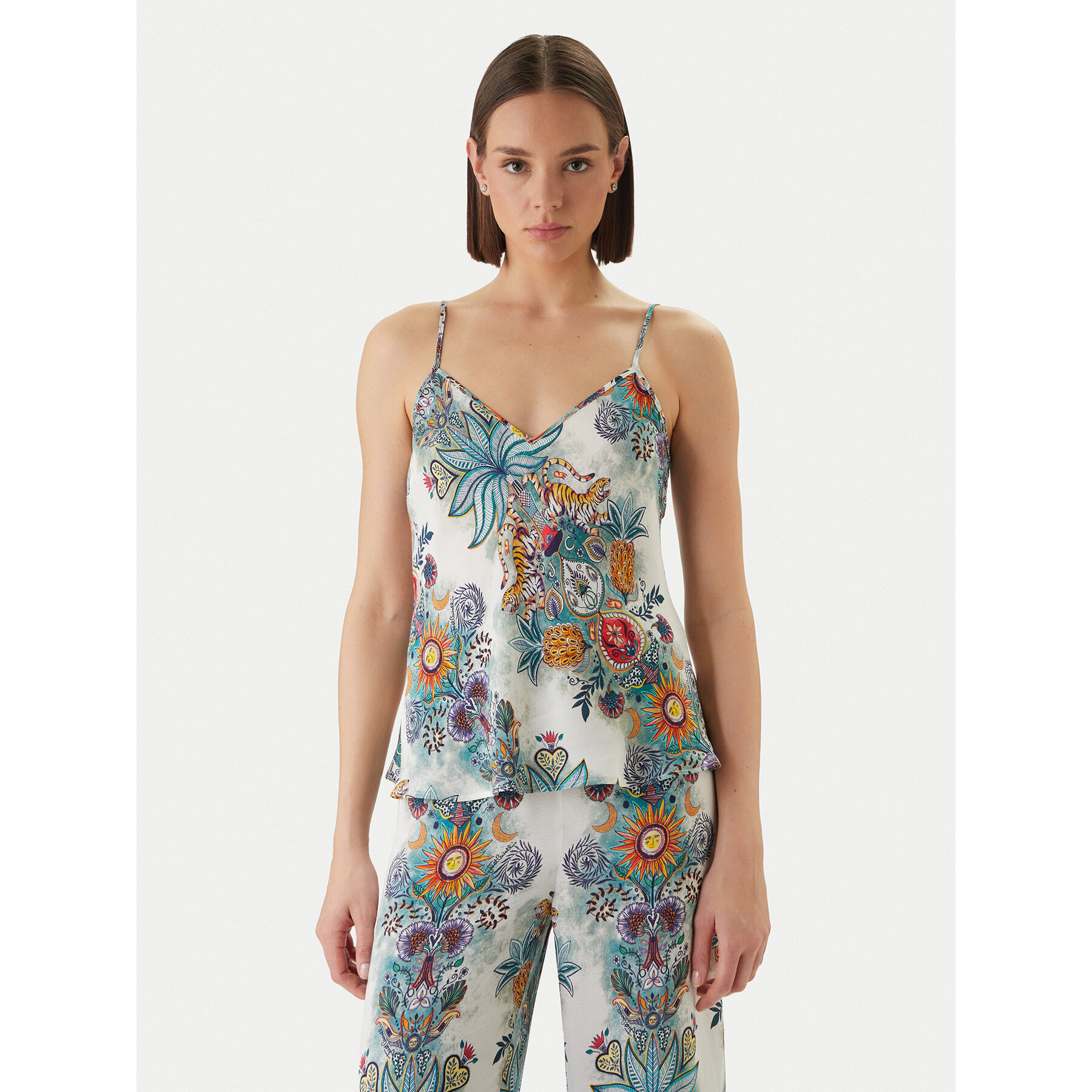 Just Cavalli Bluse 80PAM201 NS837 Himmelblau Relaxed Fit