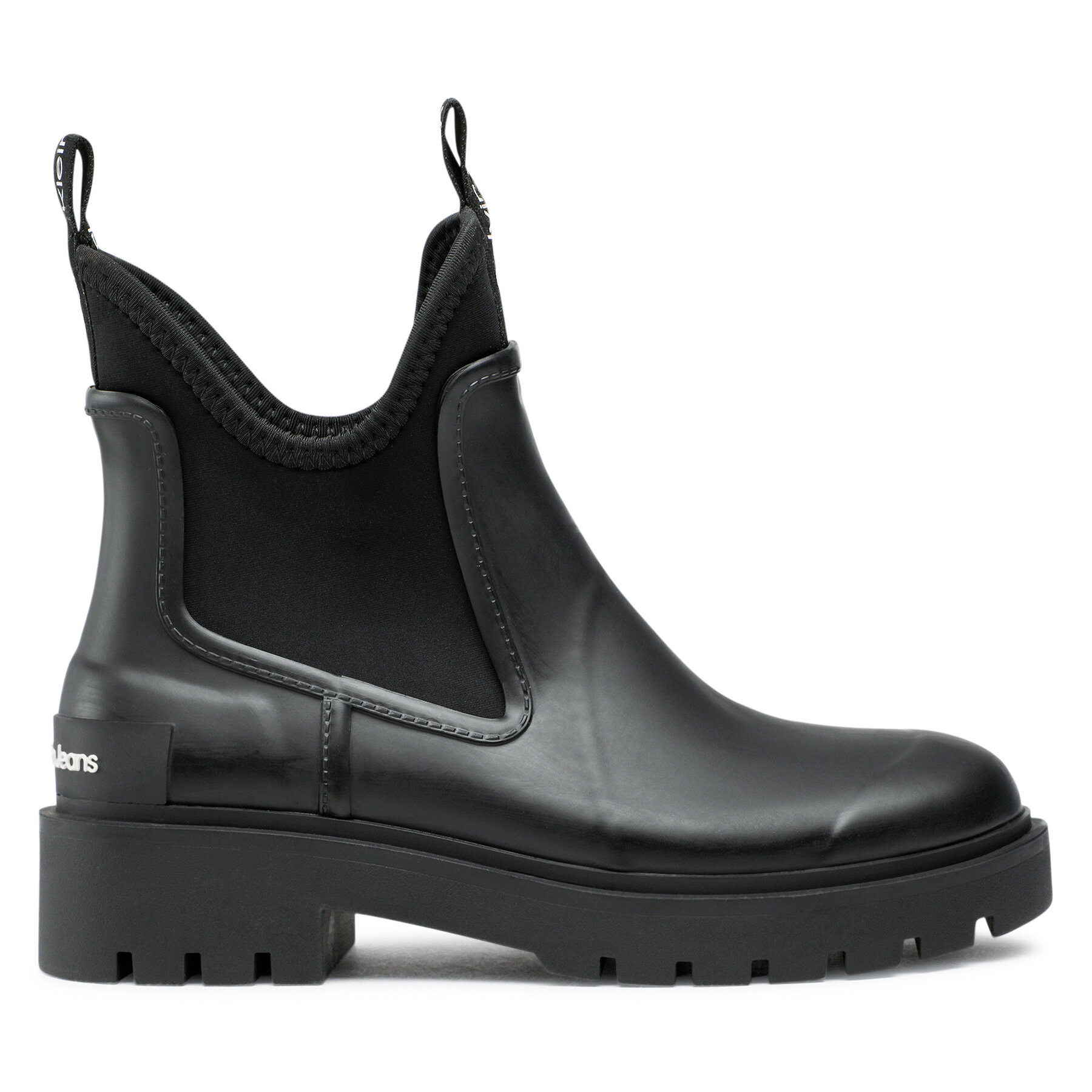 Cizme de cauciuc Calvin Klein Jeans Mid Rainboot Chelsea YW0YW01034 Negru