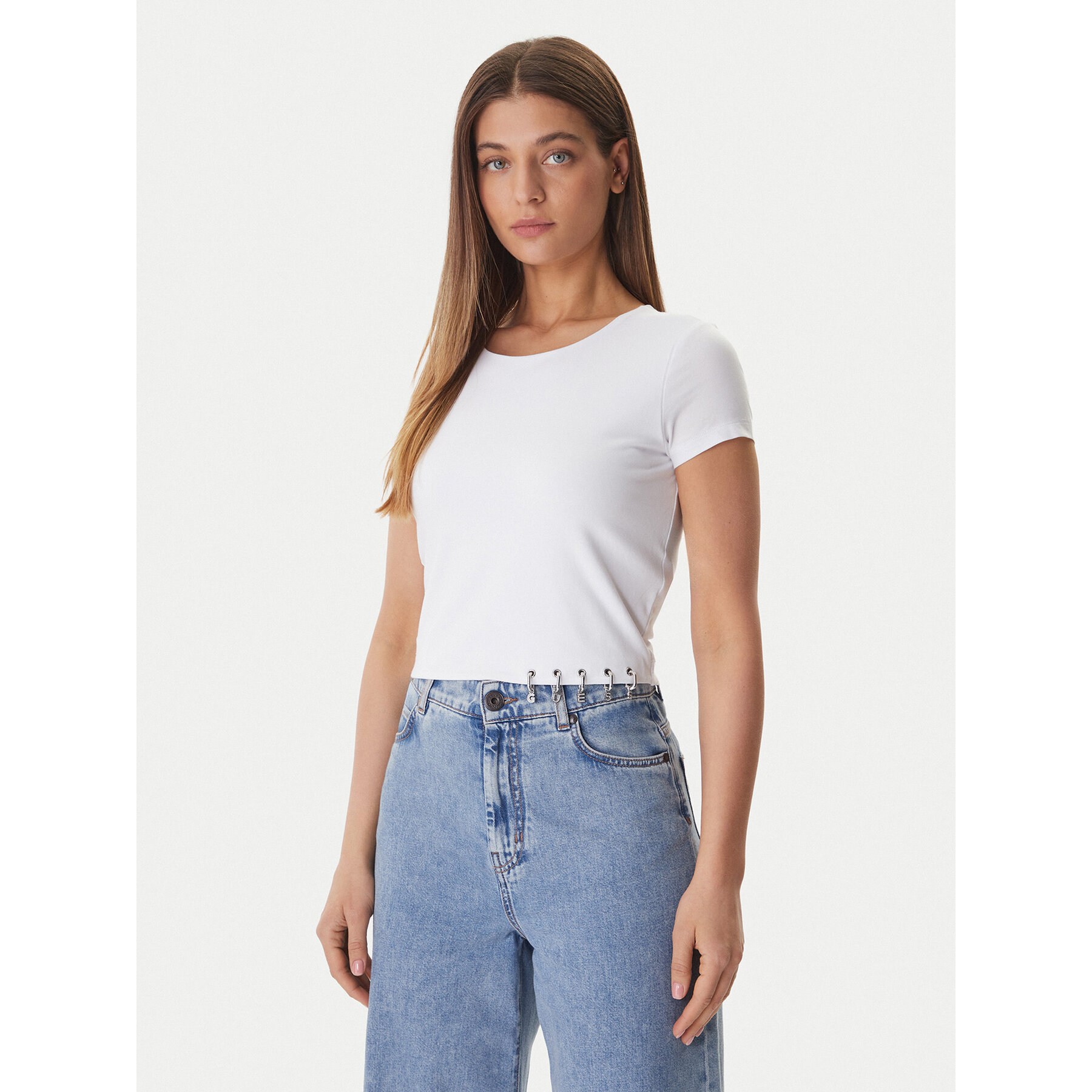 Guess T-Shirt W6GP11 K2933 Λευκό Regular Fit