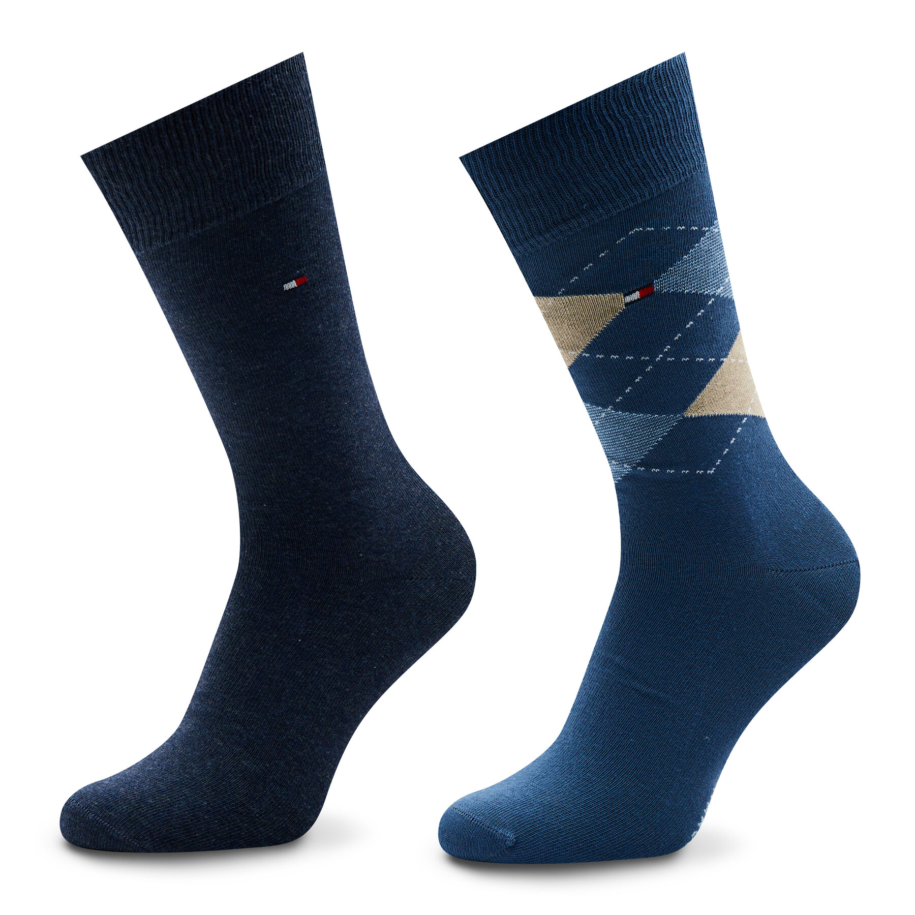 Set de 2 perechi de șosete lungi pentru bărbați Tommy Hilfiger 100001495 Coast Blue 030 030 imagine noua