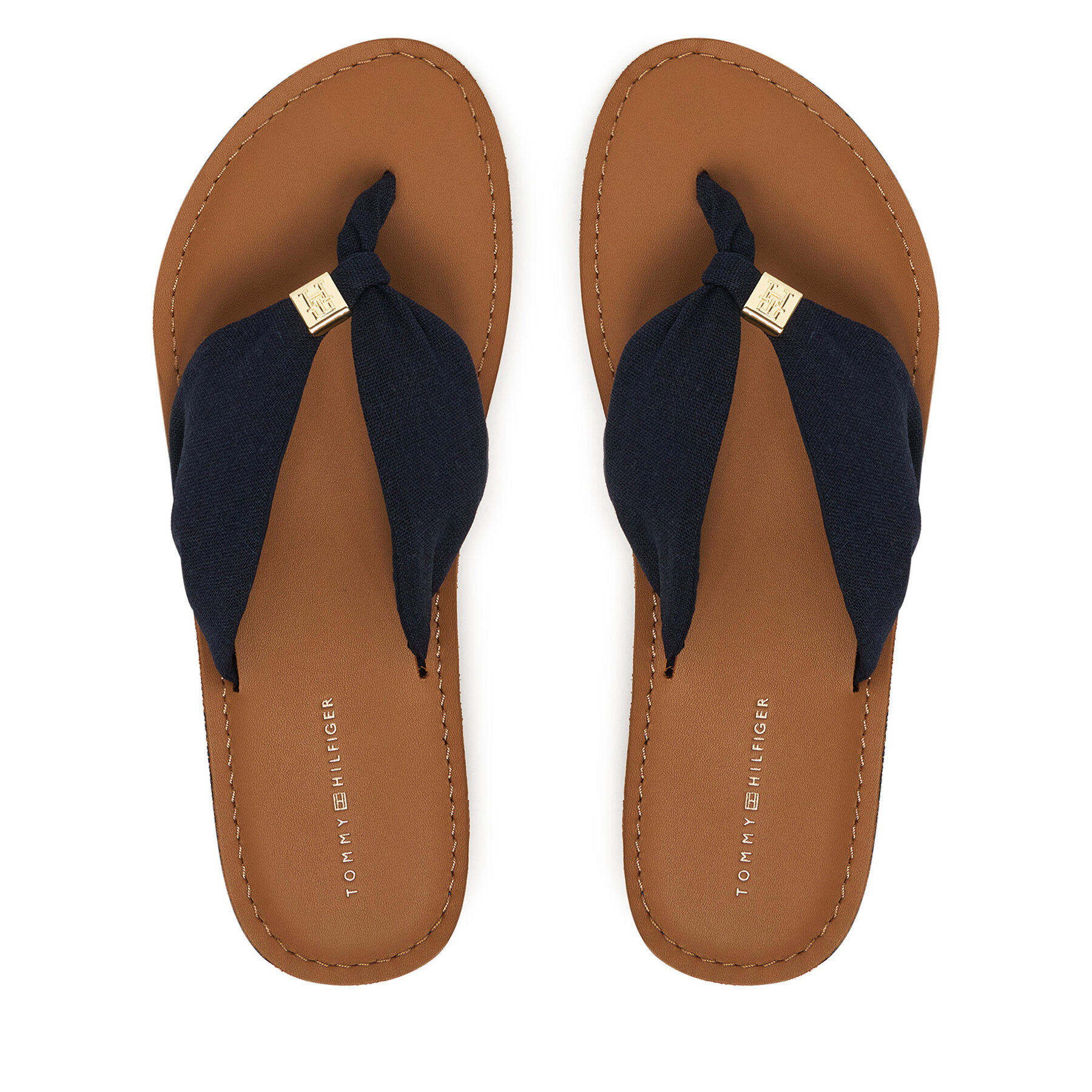 Japonke Tommy Hilfiger Th Ltr Footbed Summer Sandal FW0FW09194 Mornarsko modra