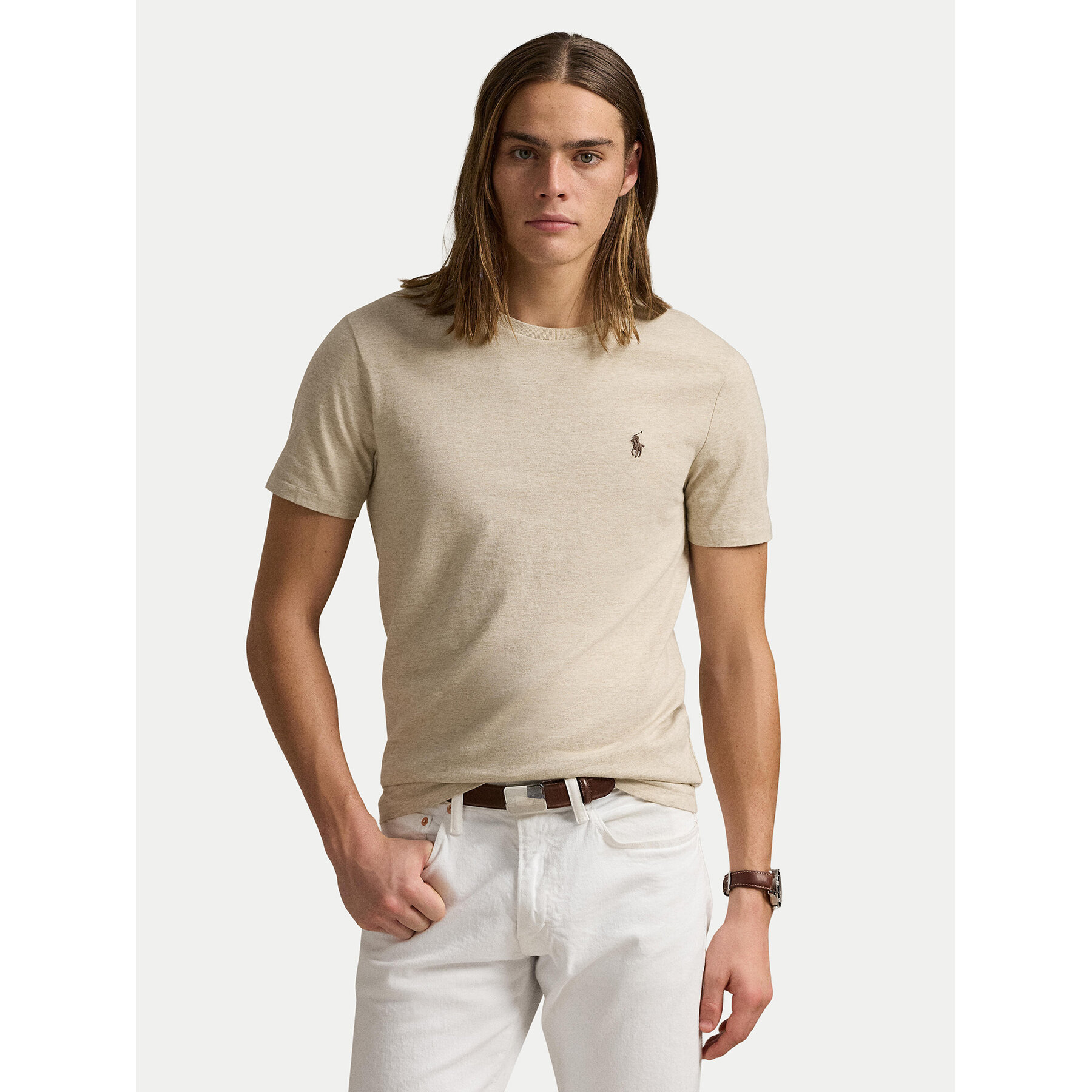 Polo Ralph Lauren Majica 710671438203 Bež Slim Fit