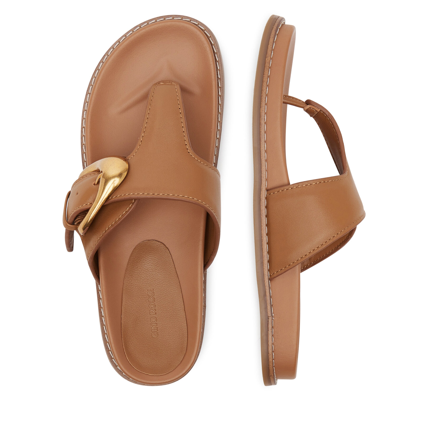 Damskie Japonki GINO ROSSI, Rozmiar 37, Brązowy CLAUDIE-R25SS03088