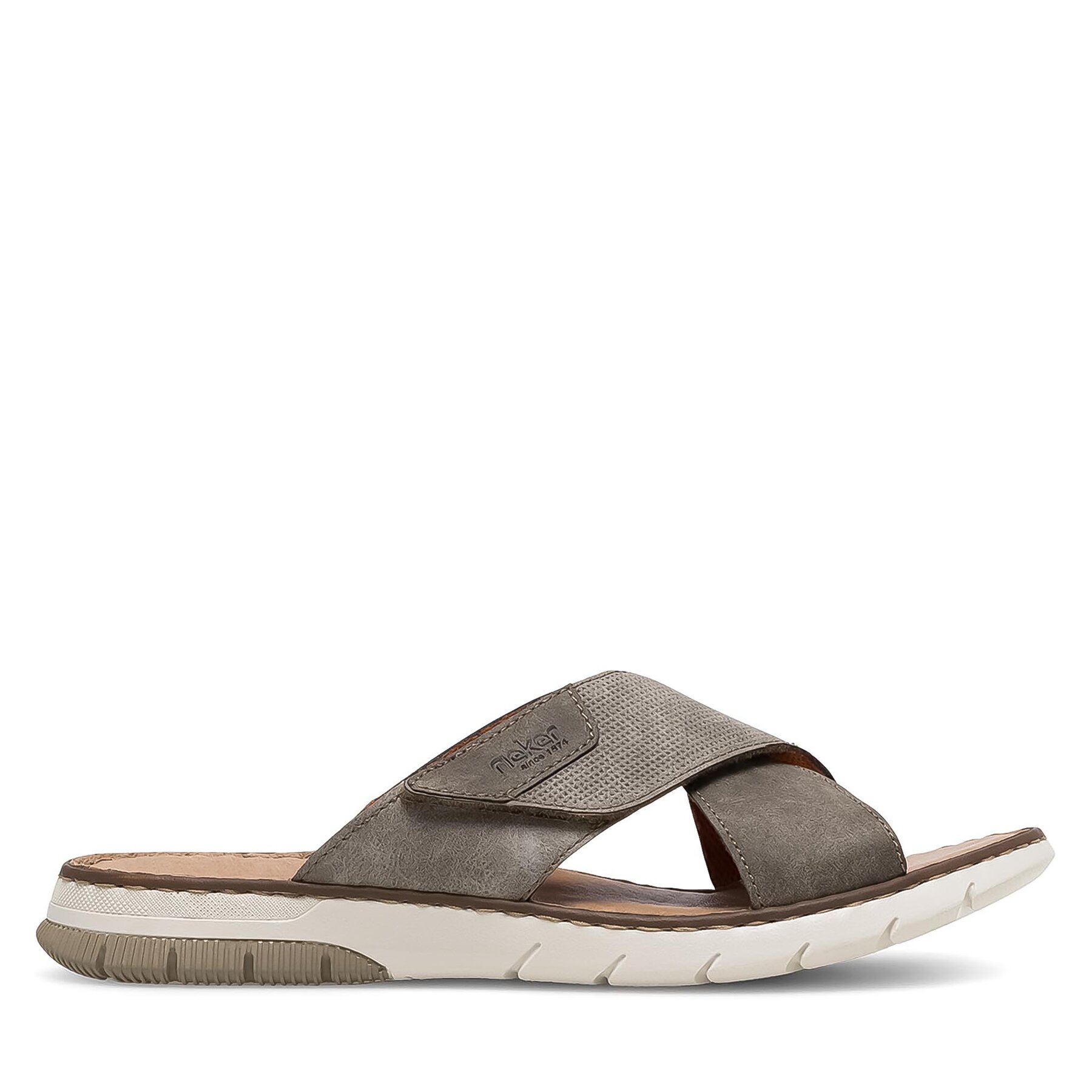 Herren Pantoletten Rieker, Schuhgröße 40, Braun, 25283-25