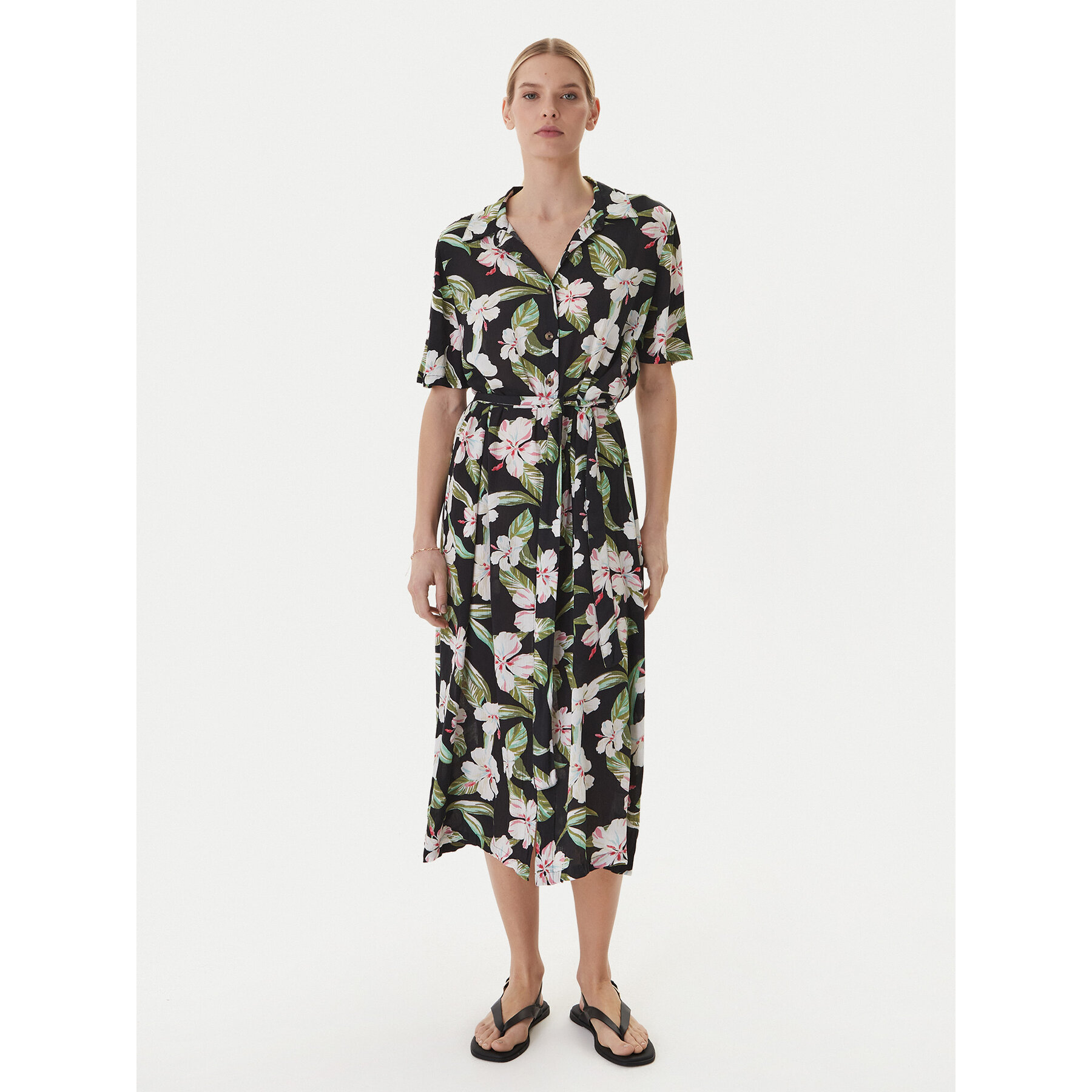 Roxy Hemdkleid Island Escape ERJWD03865 Schwarz Regular Fit
