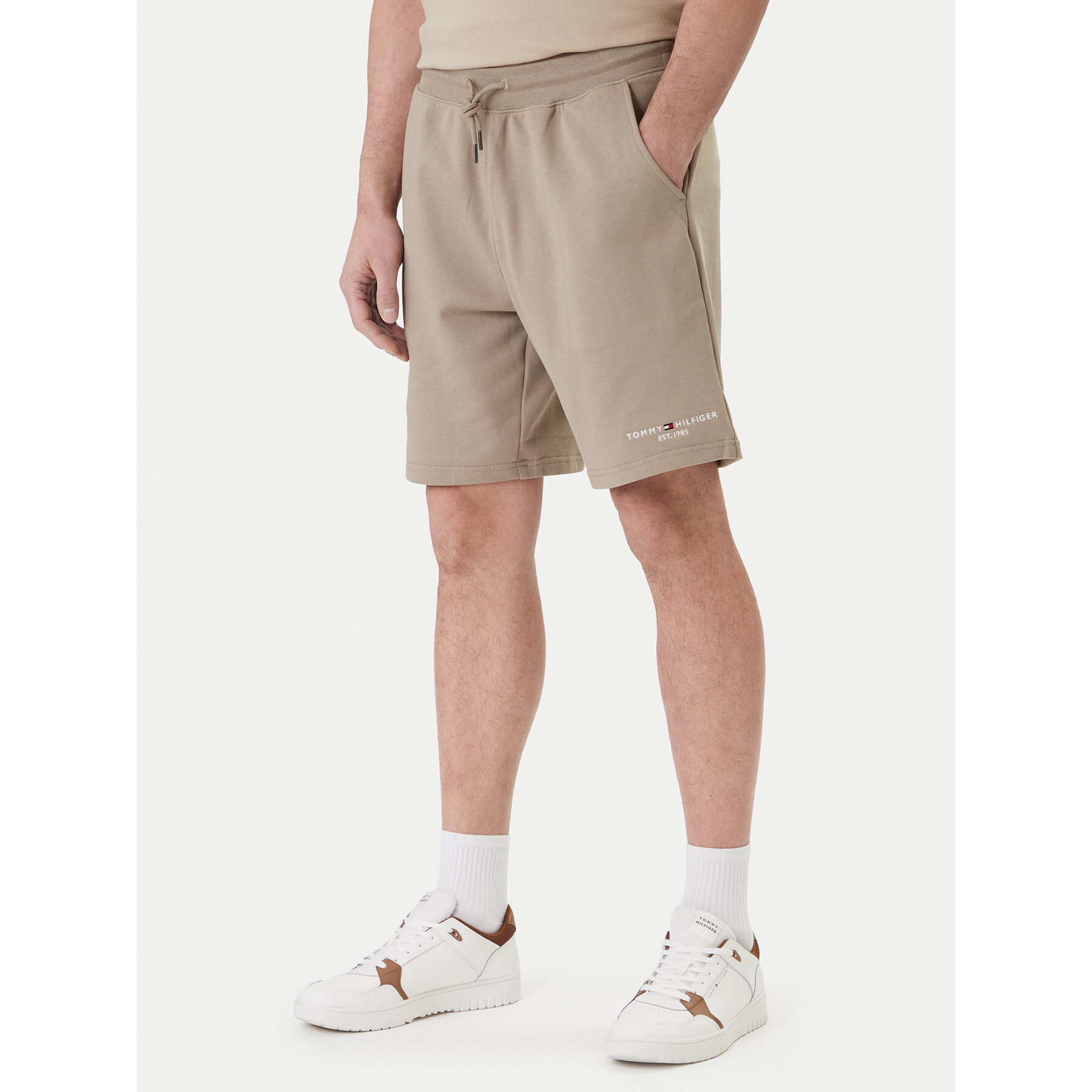 Tommy Hilfiger Sportshorts Logo MW0MW43068 Beige Regular Fit