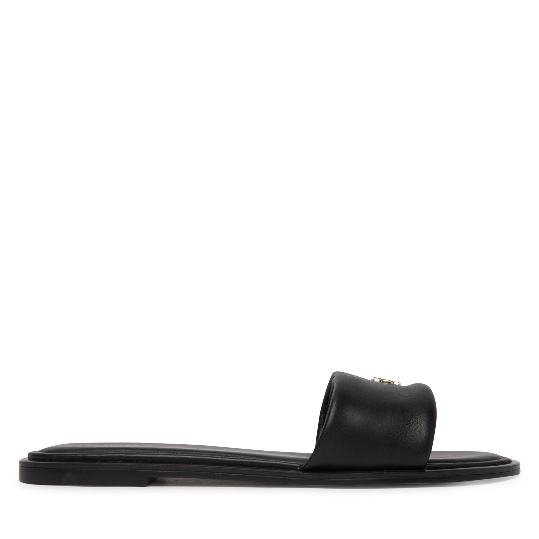 Šľapky Calvin Klein Round Flat Sndl Lth Bar Hw 2 HW0HW02925 Čierna