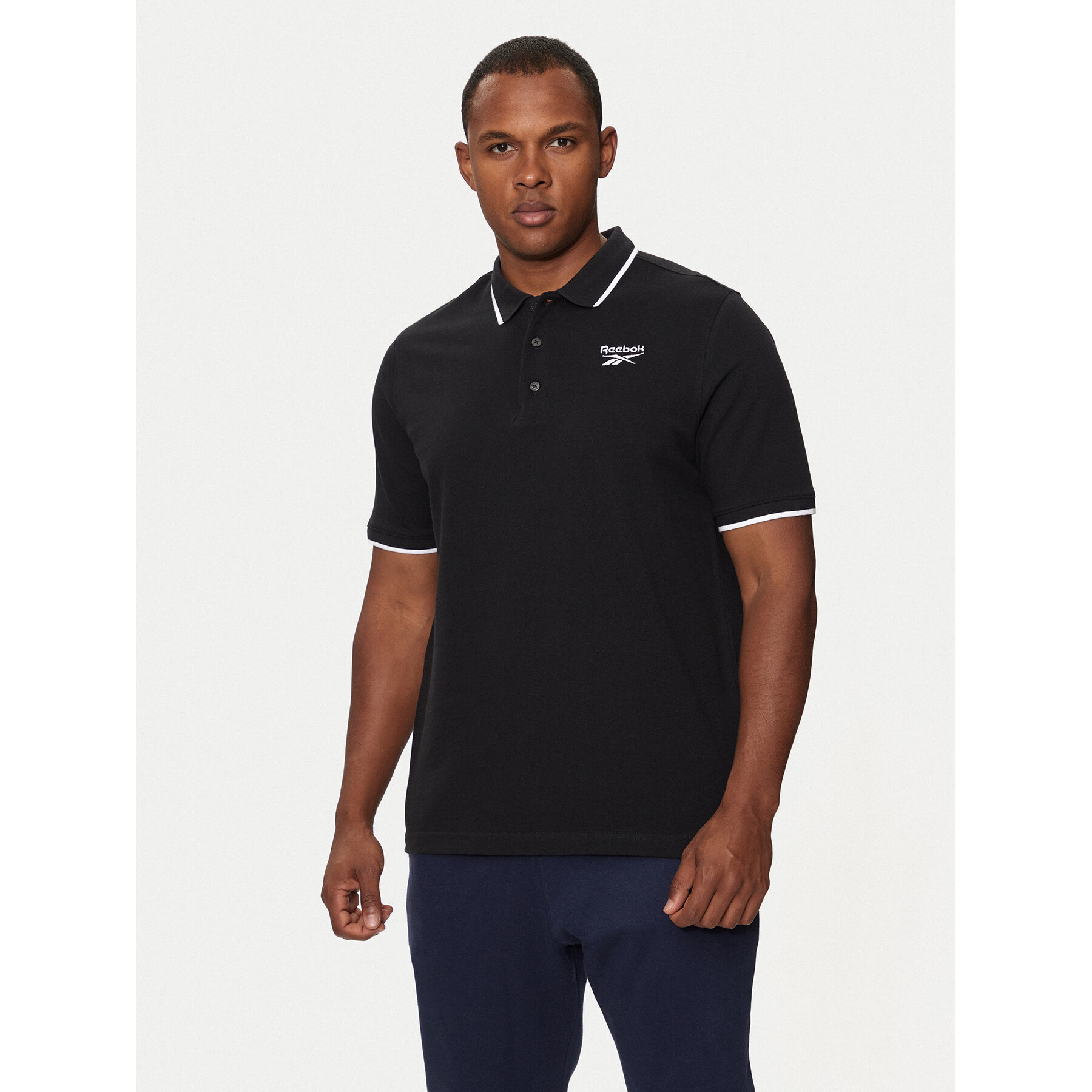 Reebok Polo Identity Small Logo Polo 100073035 Μαύρο Regular Fit