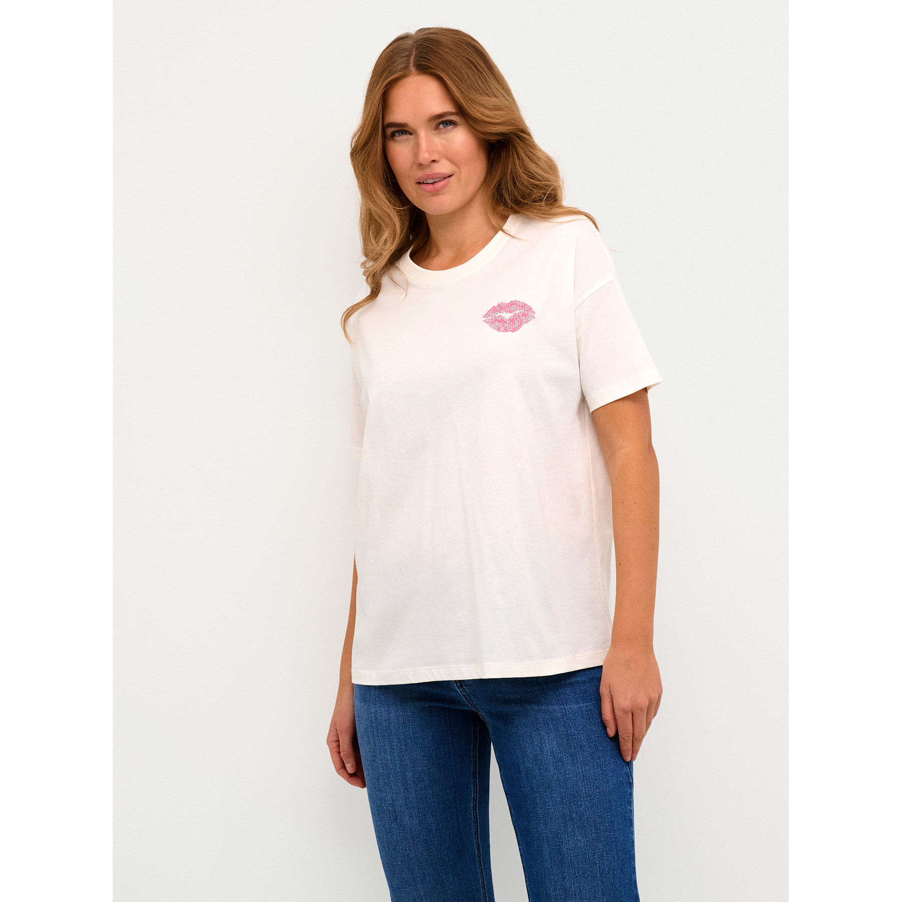 Kaffe Kaffe T-Shirt Fie 10508888 Εκρού Oversize