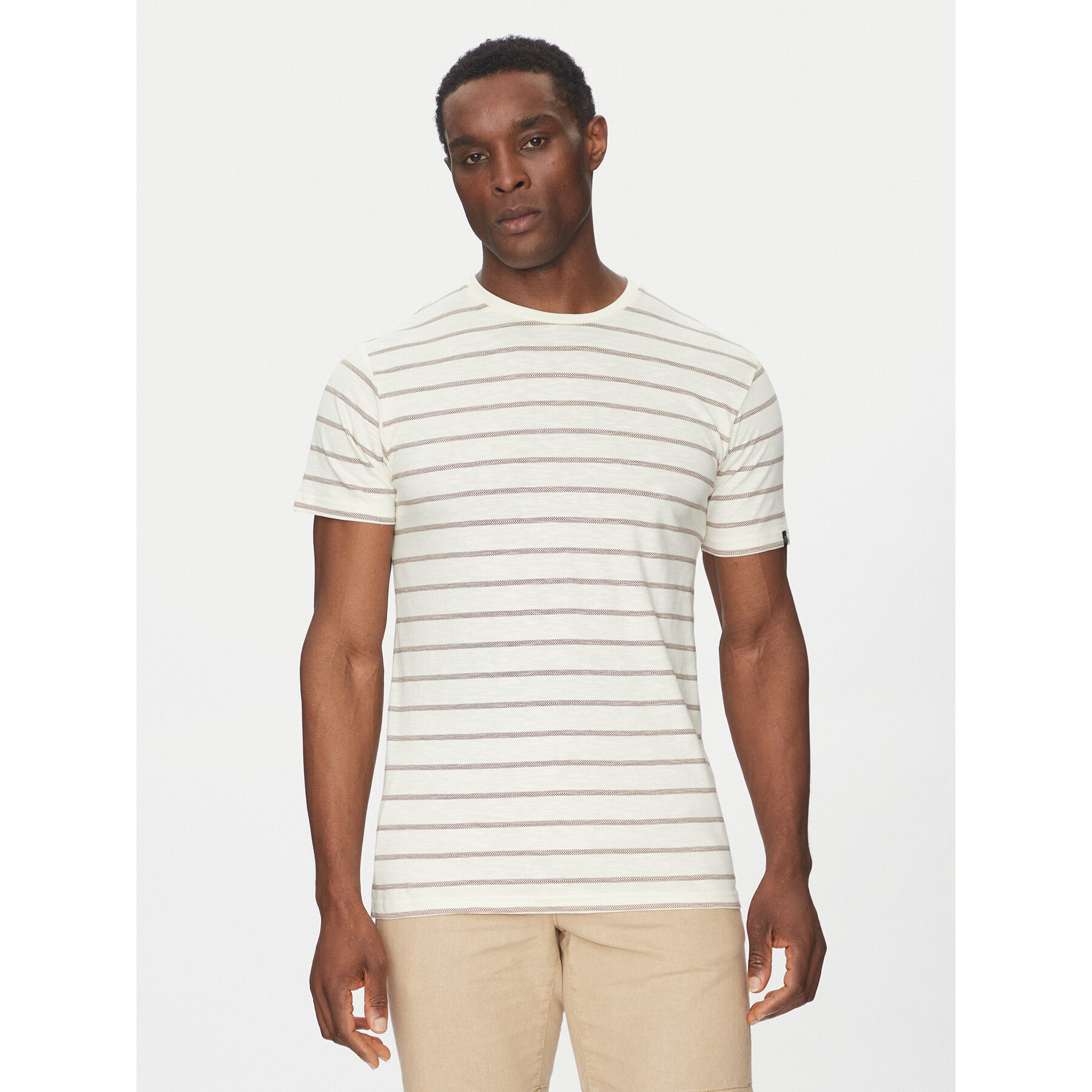 INDICODE INDICODE T-Shirt Inrima 41-168 Εκρού Regular Fit