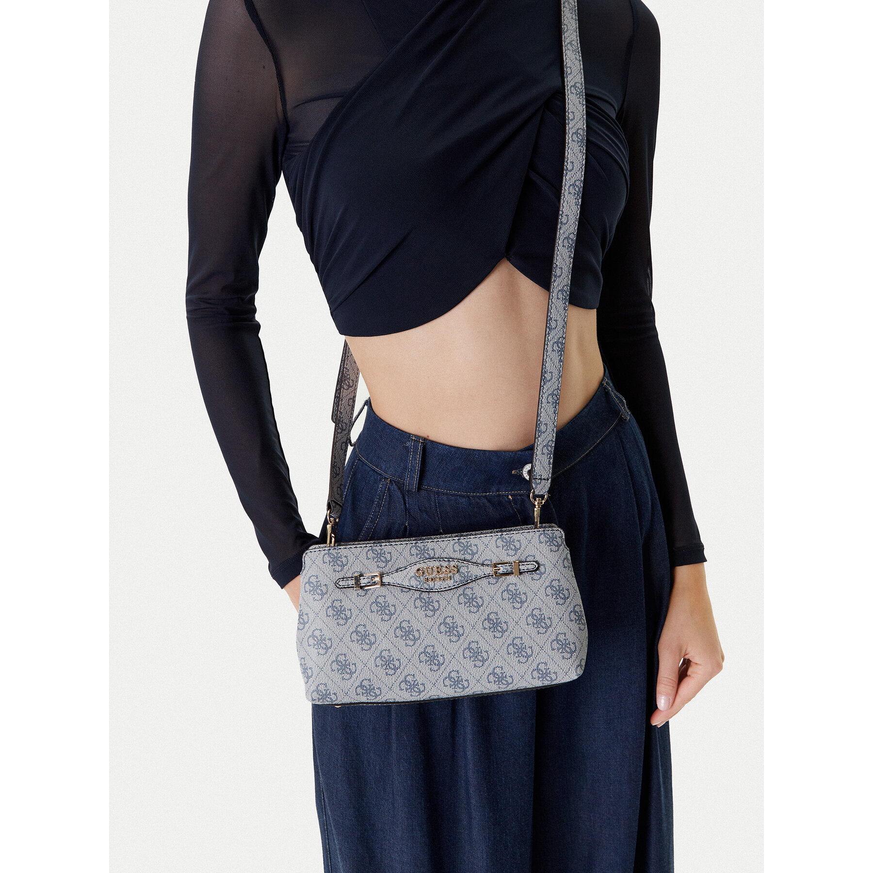 Дамска чанта Guess Katya HWSG96 52120 Син