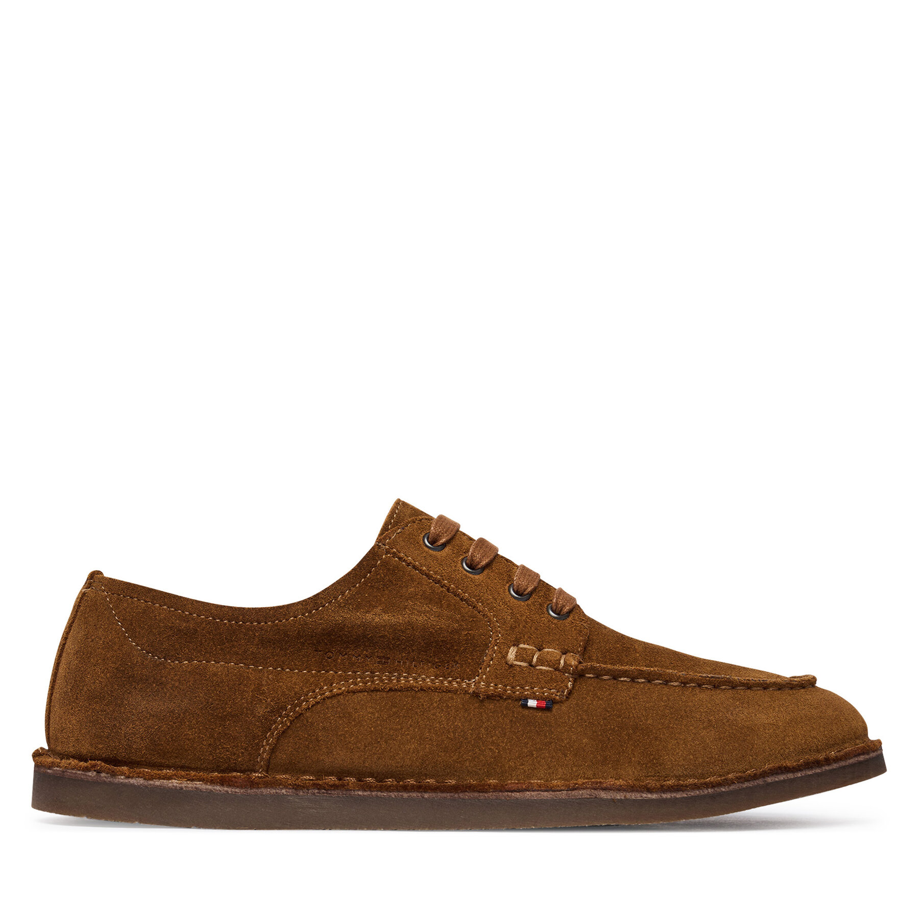 Κλειστά παπούτσια Tommy Hilfiger Stitchdown Suede Derby FM0FM05841 Καφέ