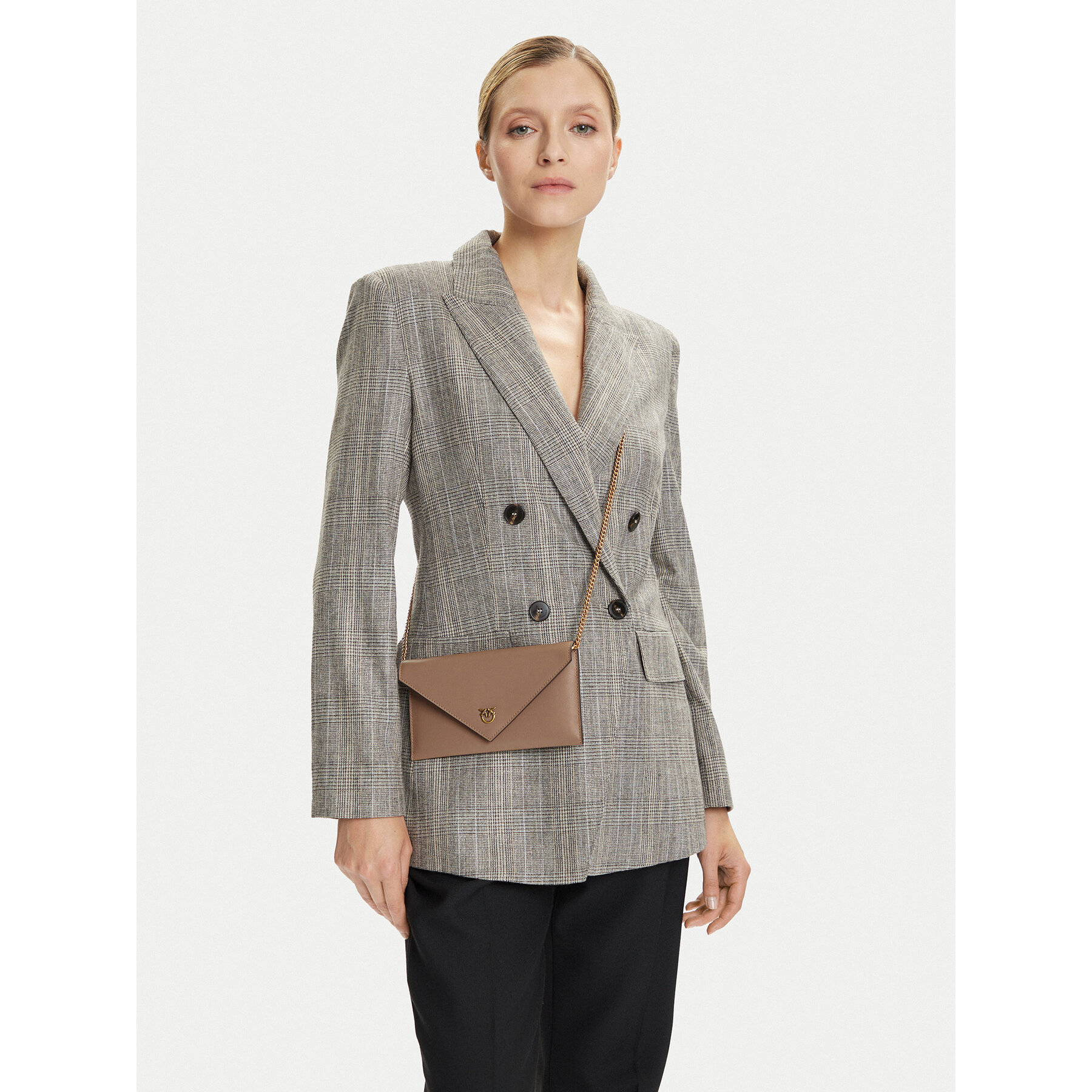 PINKO Τσάντα PINKO Flat Purse Mini AI 25-26 PCPL 105347 A0F1 Καφέ