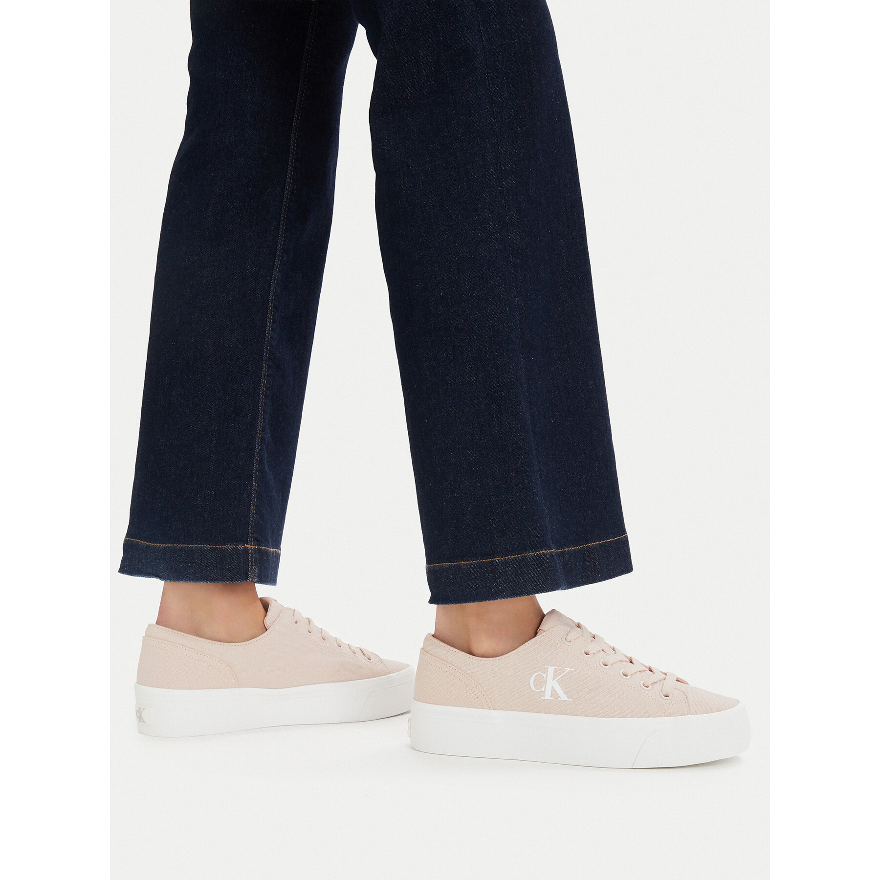 Superge Calvin Klein Jeans Vulc Flatform Low Canvas Mg YW0YW01763 Roza