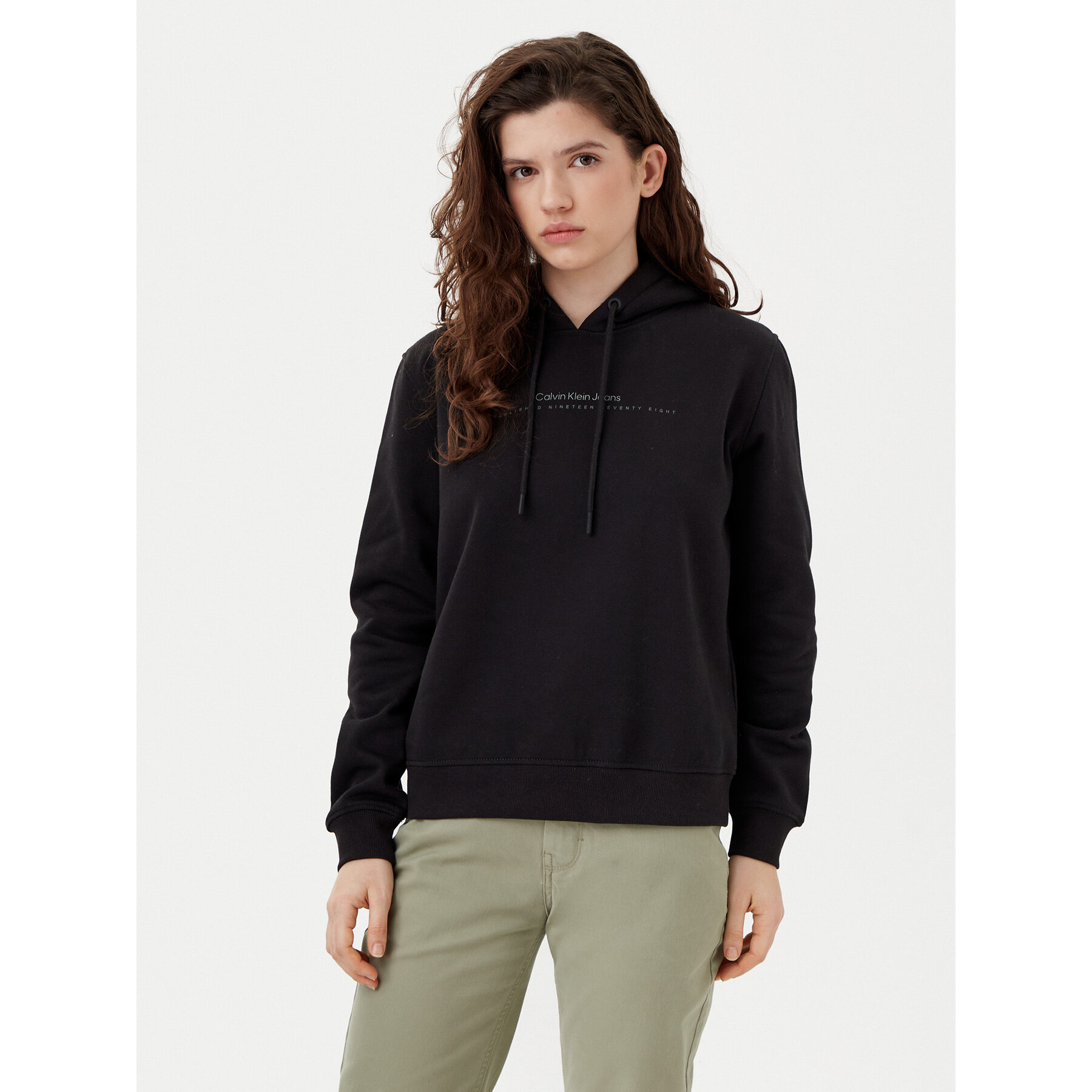 Calvin Klein Jeans Sweatshirt Institutional Graphic J20J225494 Schwarz Regular Fit