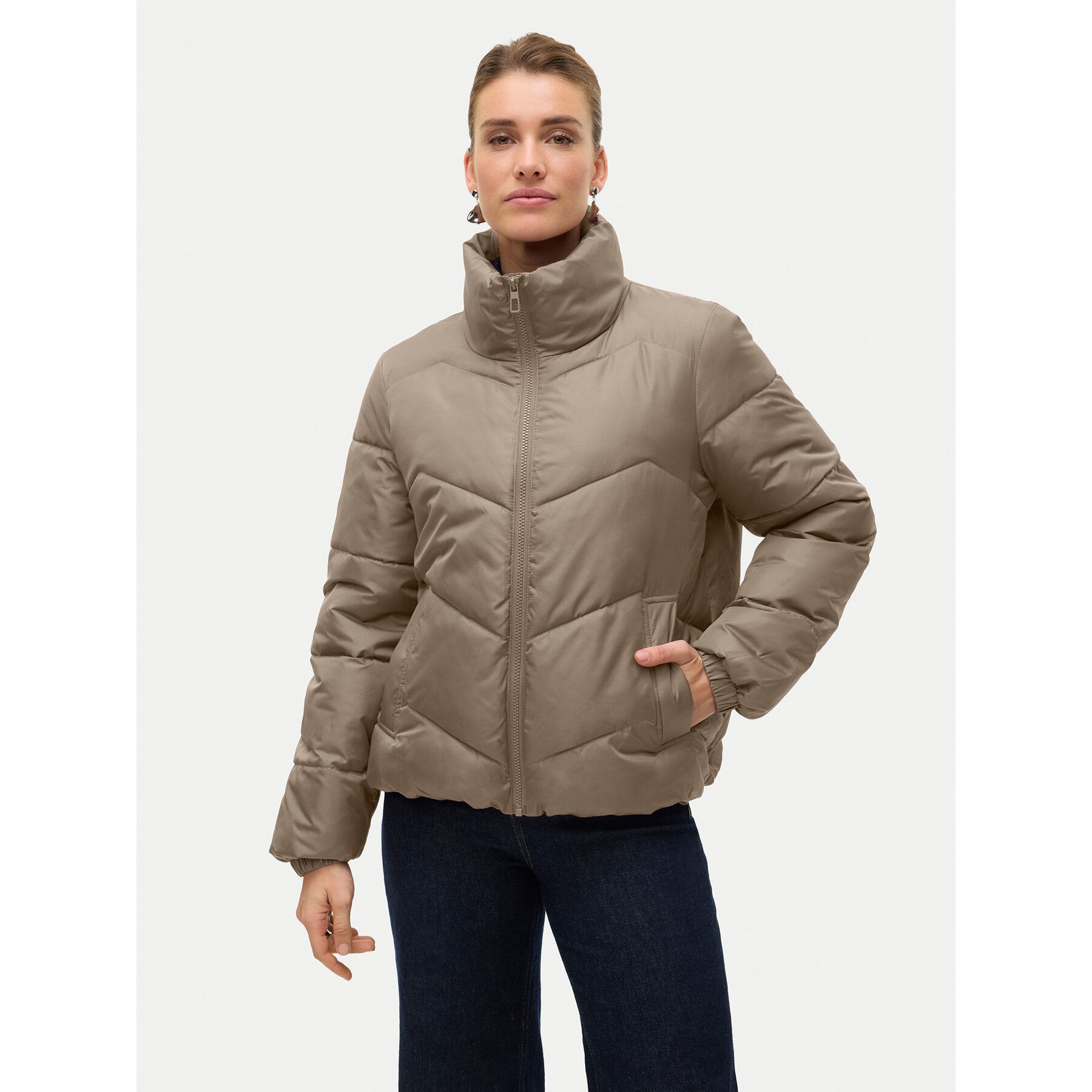 Vero Moda Winterjacke Gario 10309844 Beige Regular Fit