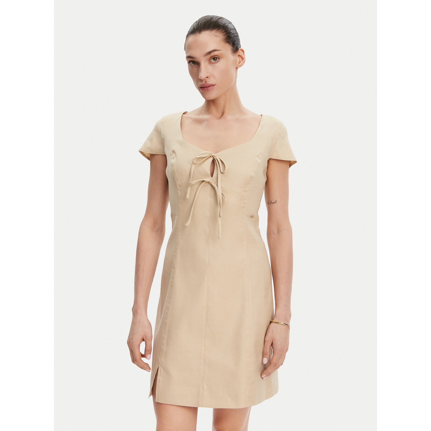 Guess Sommerkleid W5GK41 WH5L2 Beige Regular Fit