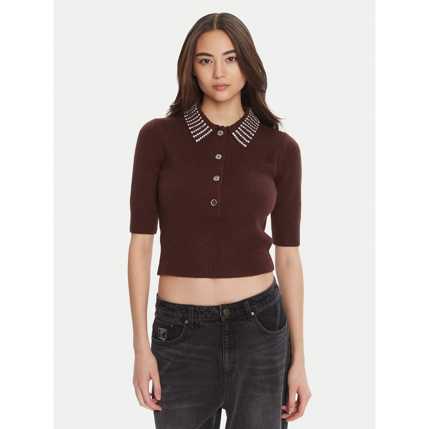 PINKO Polo majica Emilia 105745 A2S4 Rjava Regular Fit