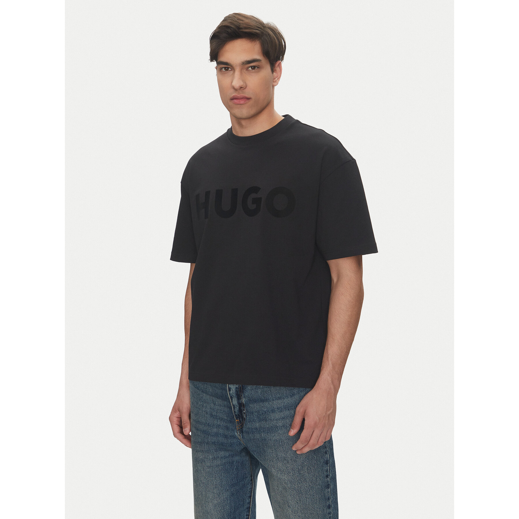 HUGO T-Shirt Dinkee 50525765 Μαύρο Oversize