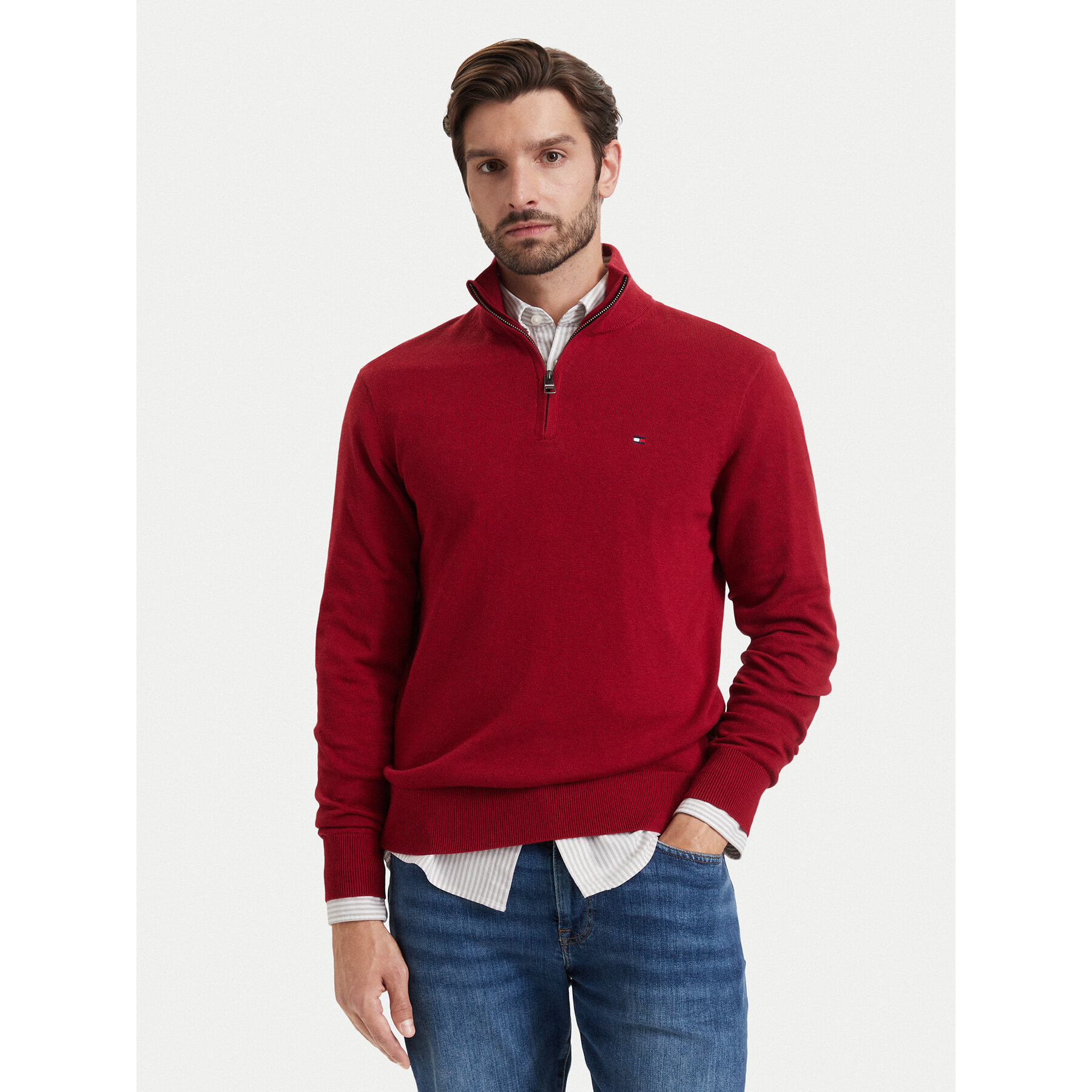 Tommy Hilfiger Pullover MW0MW28049 Rot Regular Fit