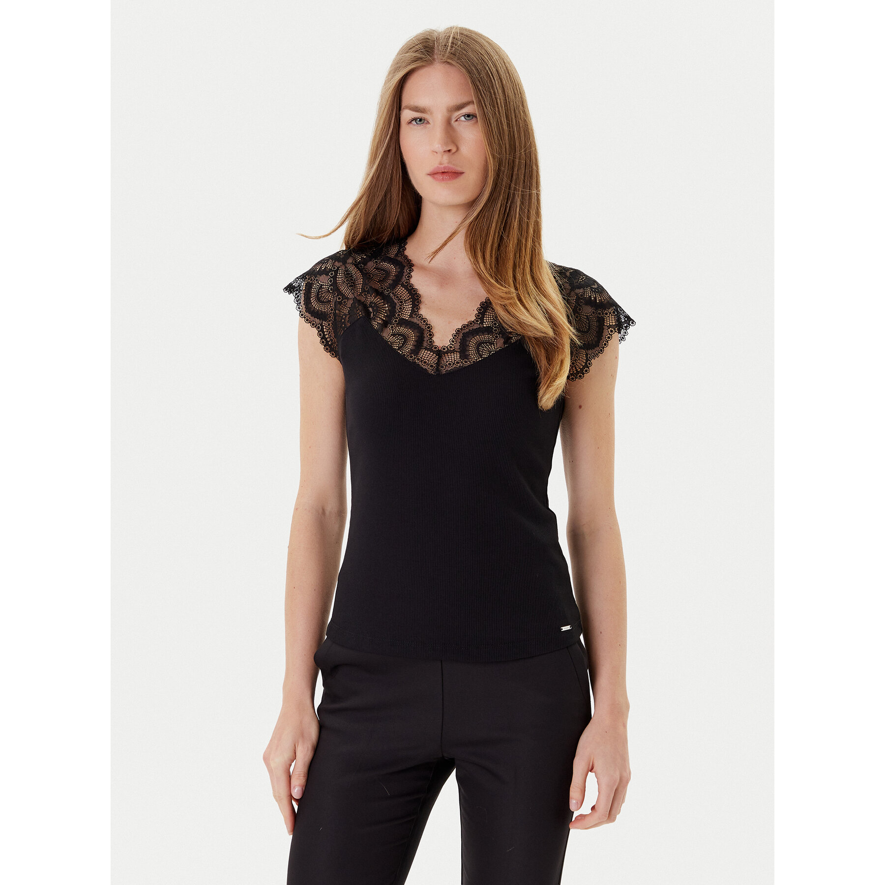 Morgan Bluse 251-DELI Schwarz Slim Fit