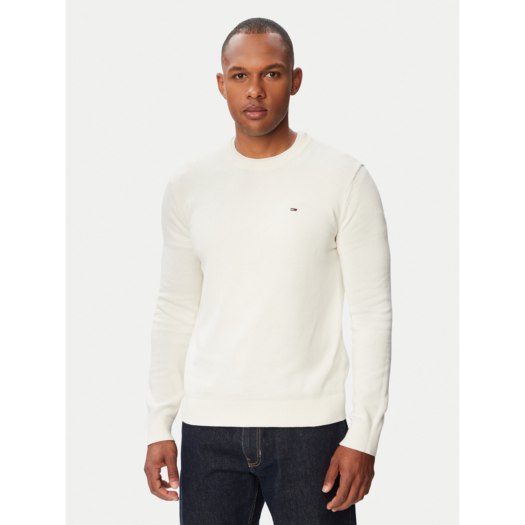 Tommy Jeans Pullover Essential DM0DM22853 Weiß Slim Fit