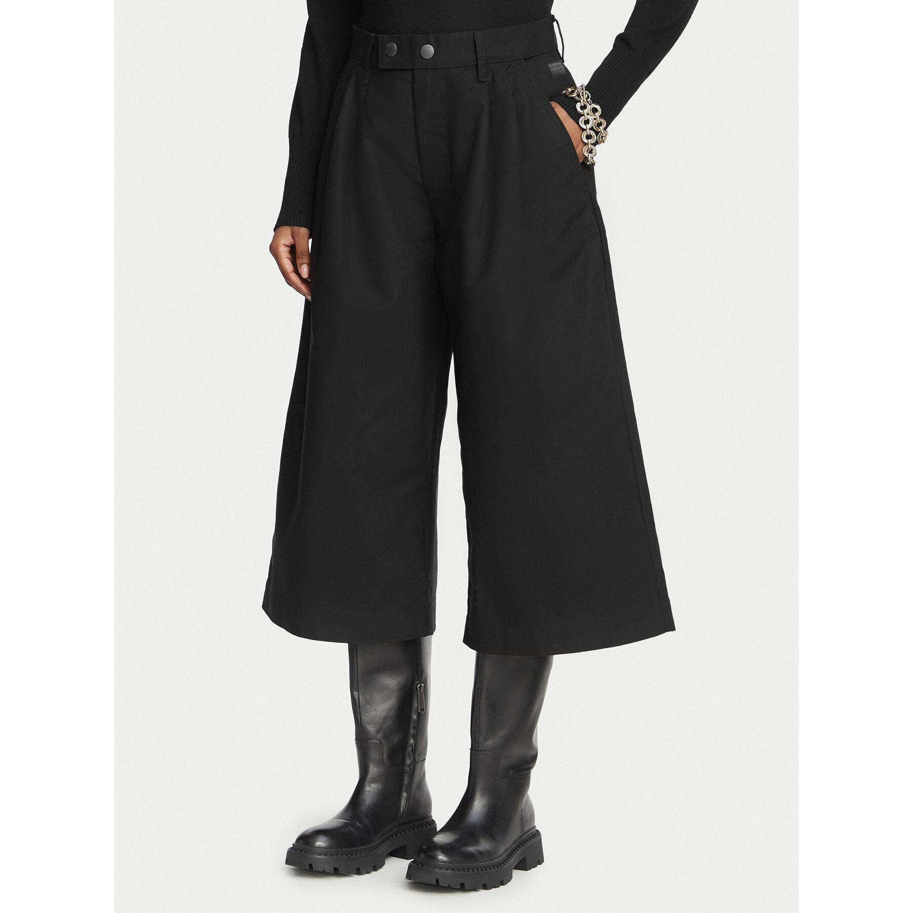 G-STAR Παντελόνα Pleated  D30658-E621 Μαύρο Loose Fit