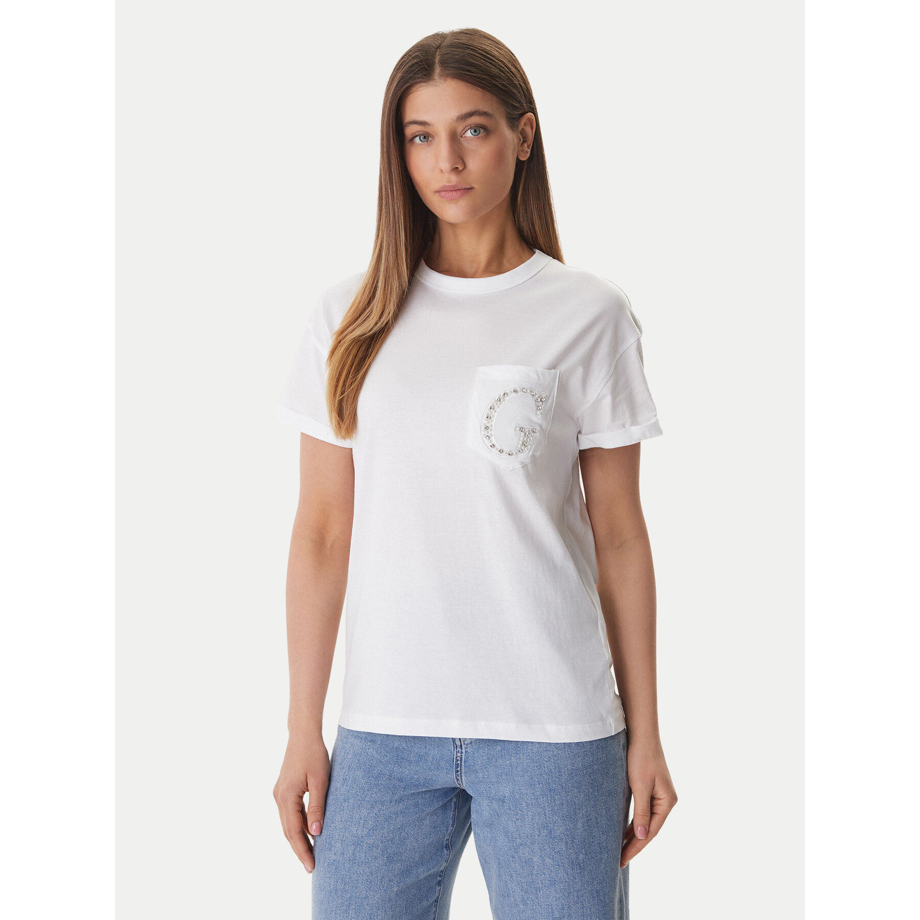Guess T-shirt W6GI17 K3037 Bijela Regular Fit