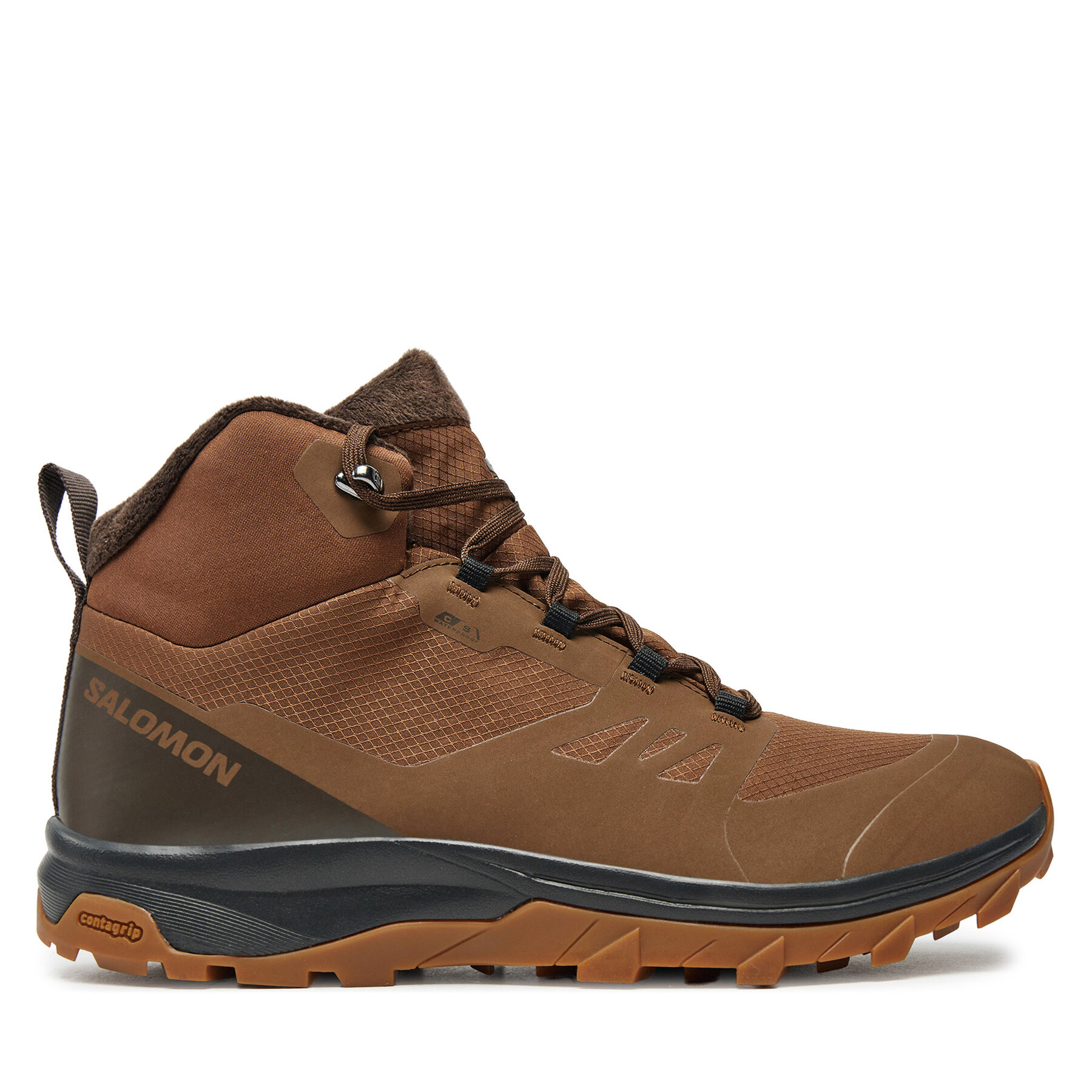 Pánske Trekingová obuv Salomon, Rozmer: 46, Hnedá, Outsnap Climasalomon Waterproof L47685000