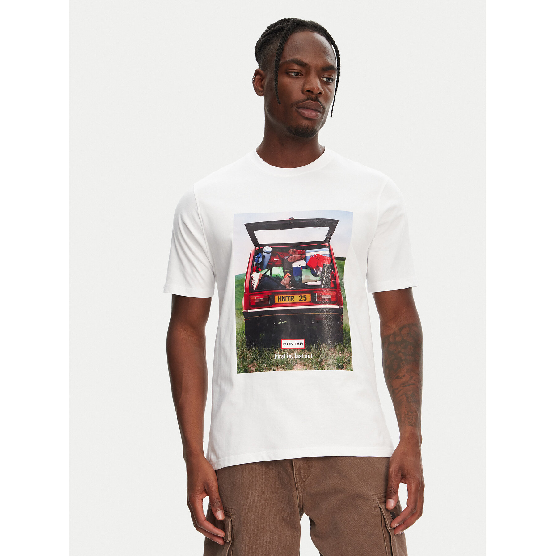 Hunter T-Shirt Tomi Grapphic HARM0037251 Weiß Regular Fit