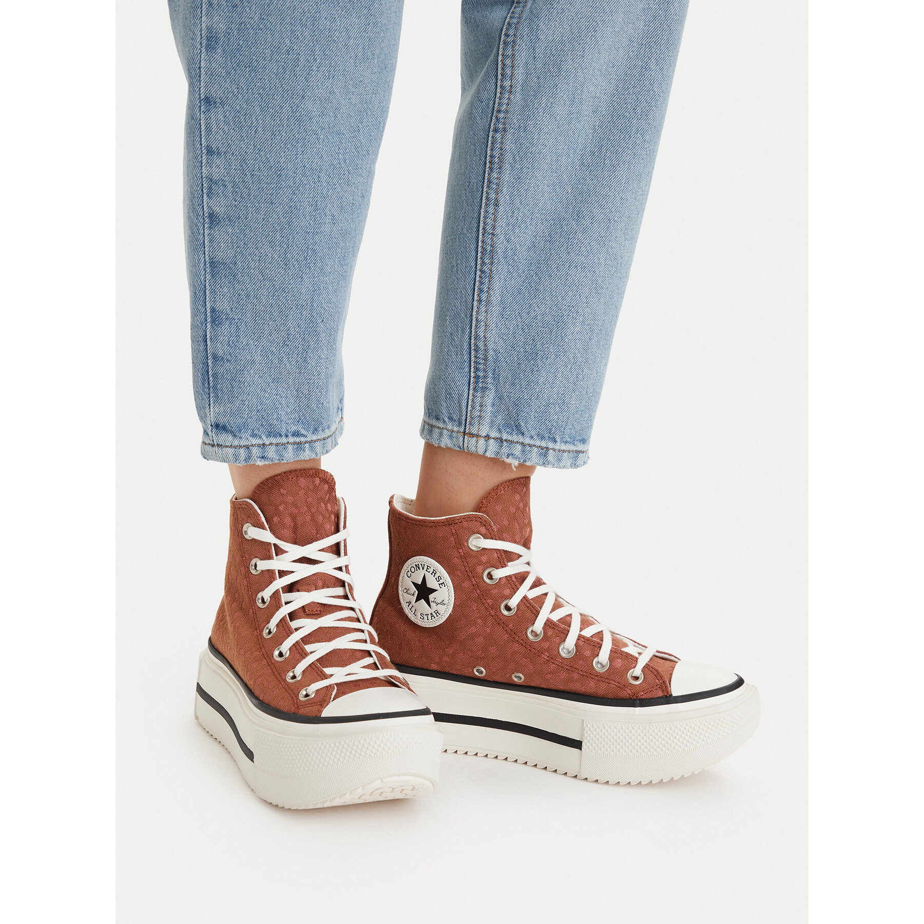 Modne superge Converse Chuck Taylor All Star Lift Double Stack Platform Deer A17883C Rjava