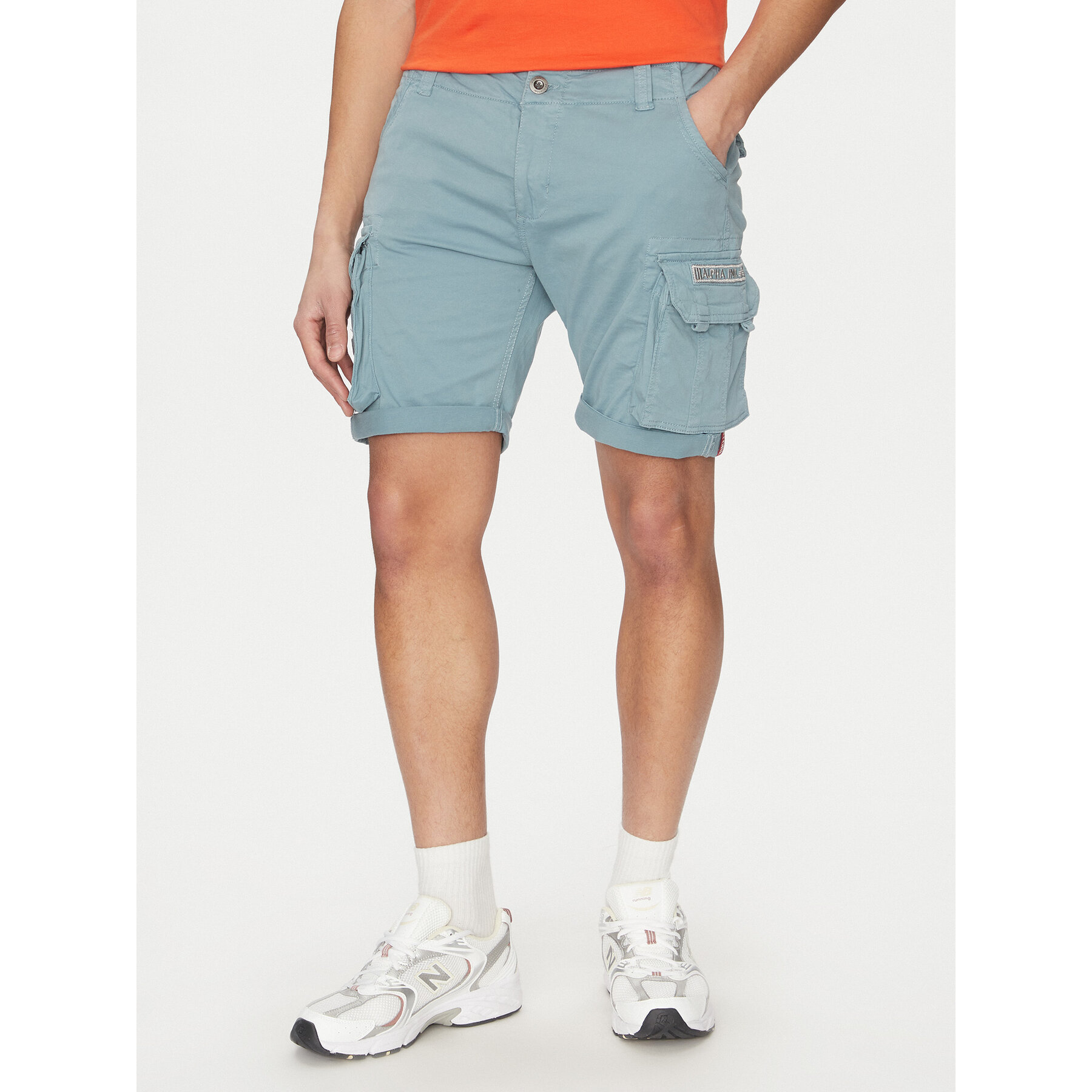 Alpha Industries Stoffshorts Crew 176203 Blau Slim Fit