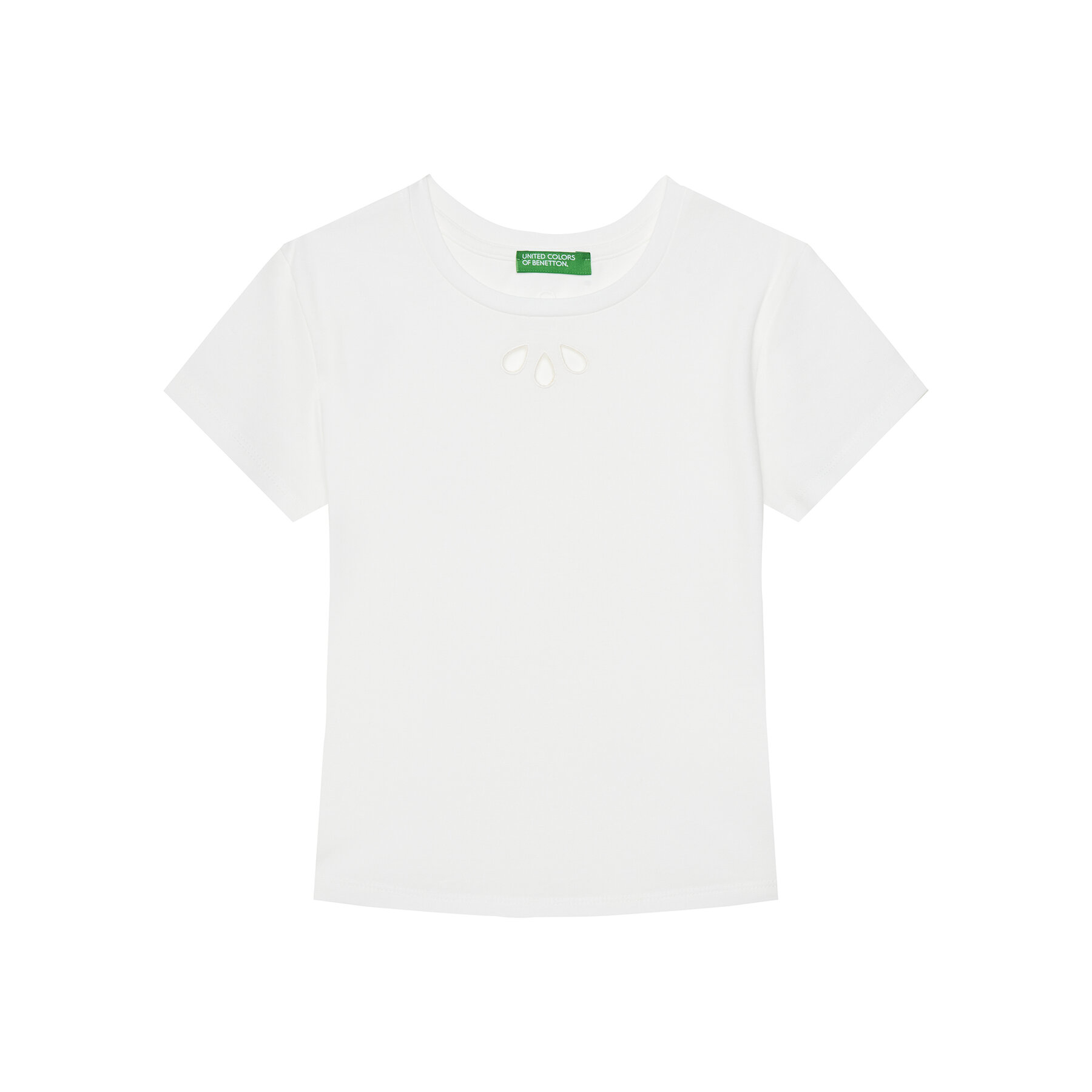 United Colors Of Benetton Póló 3P4ZC10O0 Fehér Slim Fit