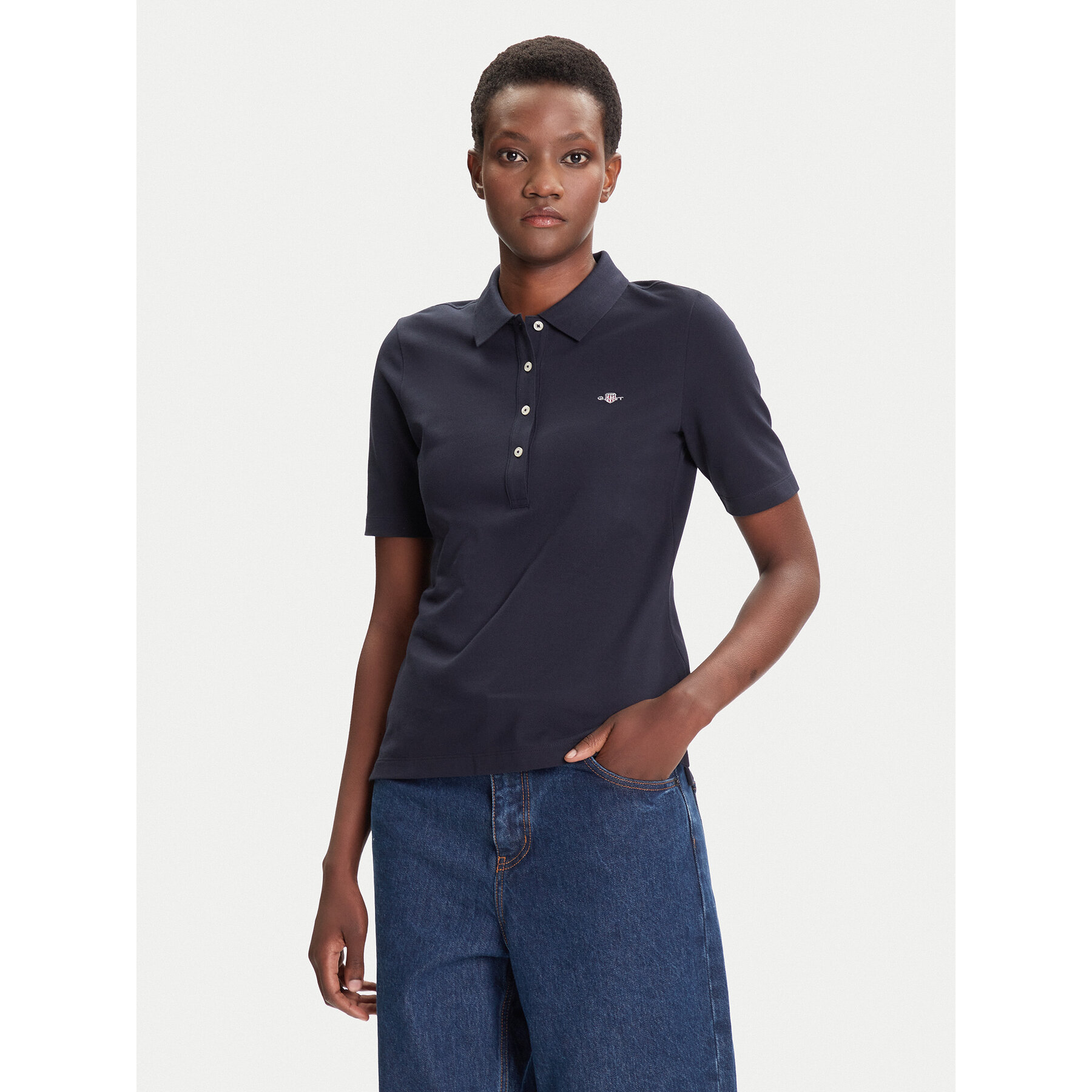 Gant Poloshirt Shield 4202231 Dunkelblau Slim Fit