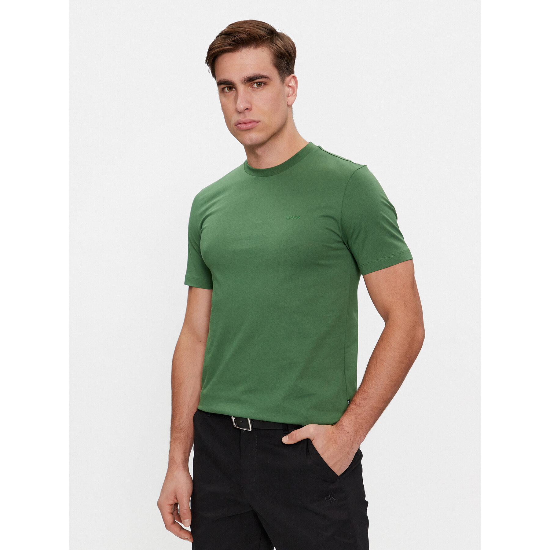 Boss T-shirt Thompson 01 50468347 Verde Regular Fit