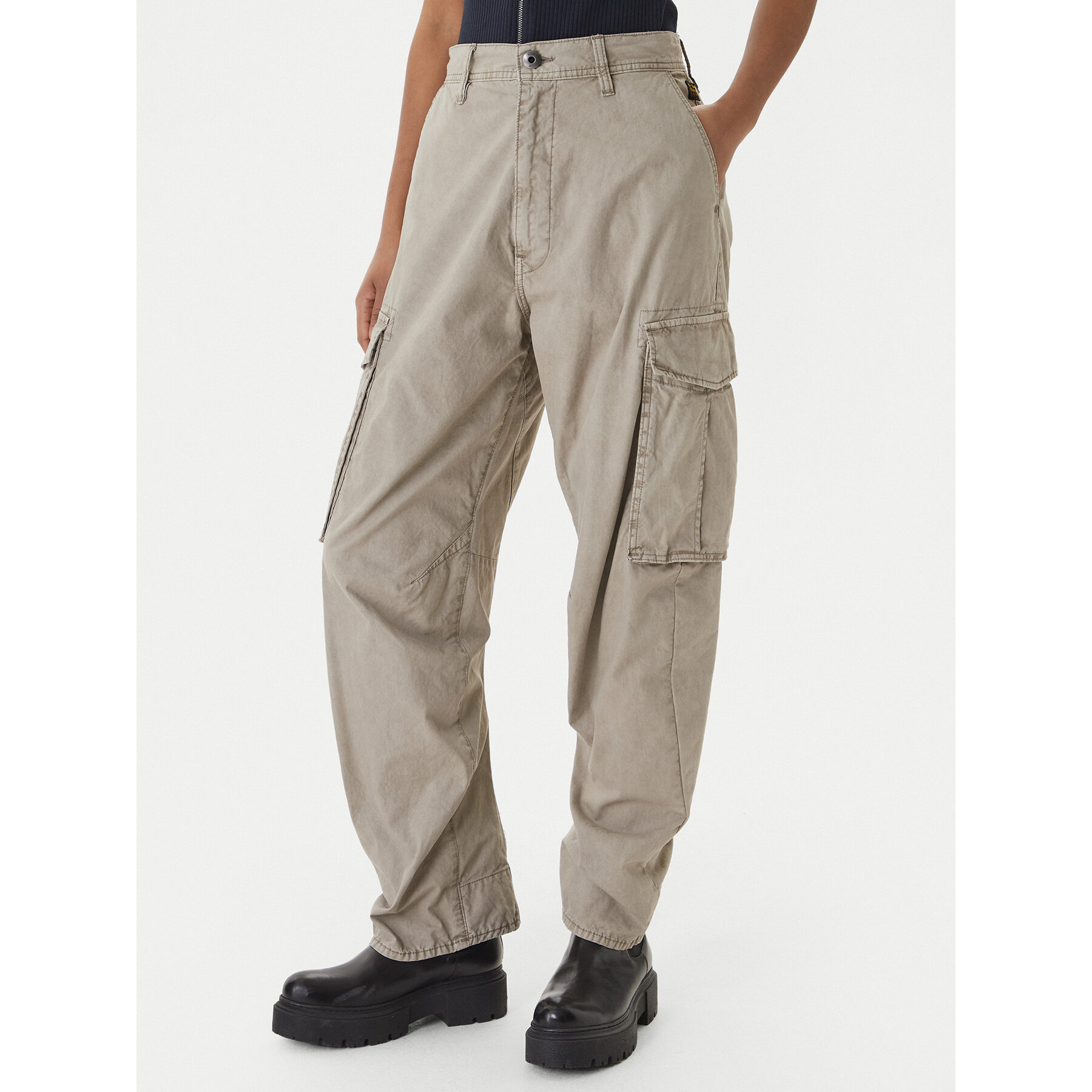G-Star Raw Παντελόνι υφασμάτινο D28756-D388 Μπεζ Boyfriend Fit