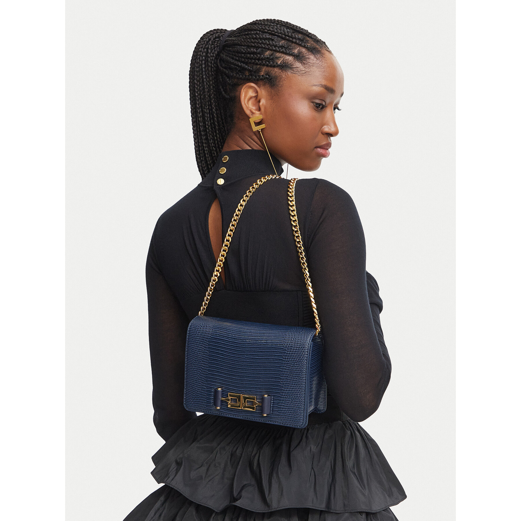 Τσάντα Elisabetta Franchi BS-09A-66E2-V300 Σκούρο μπλε