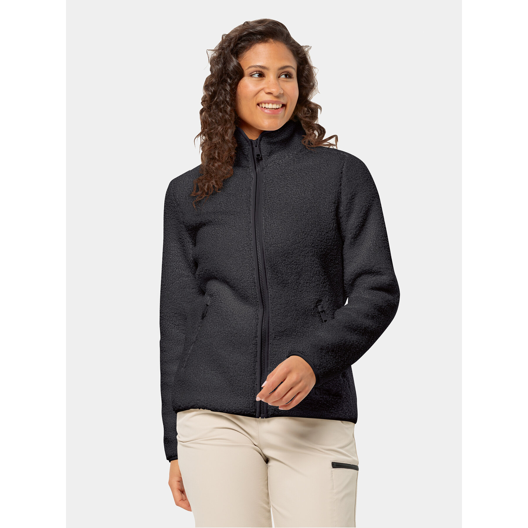 Jack Wolfskin Fleecejacke High Curl Jacket 1708732 Schwarz Regular Fit
