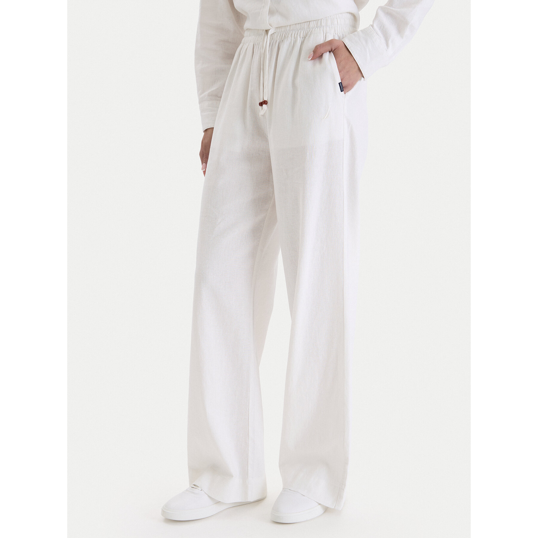 Nautica Stoffhose W126-NALTR-1020-01X Weiß Wide Leg