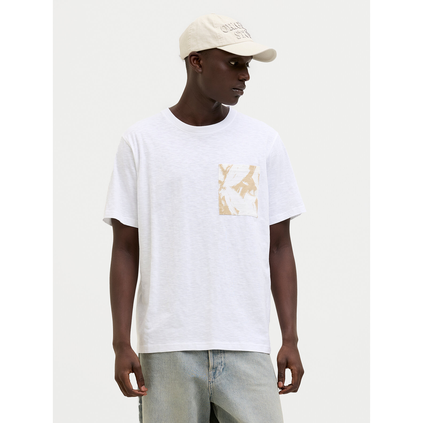 Jack & Jones Póló Split 12272995 Fehér Regular Fit