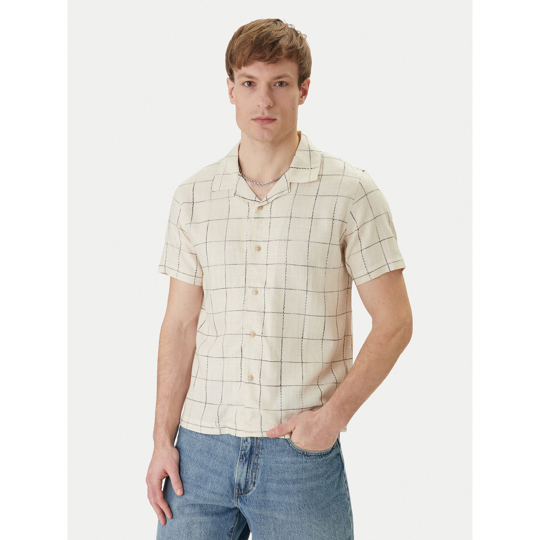 Guess Hemd M6GH46 W1754 Beige Regular Fit