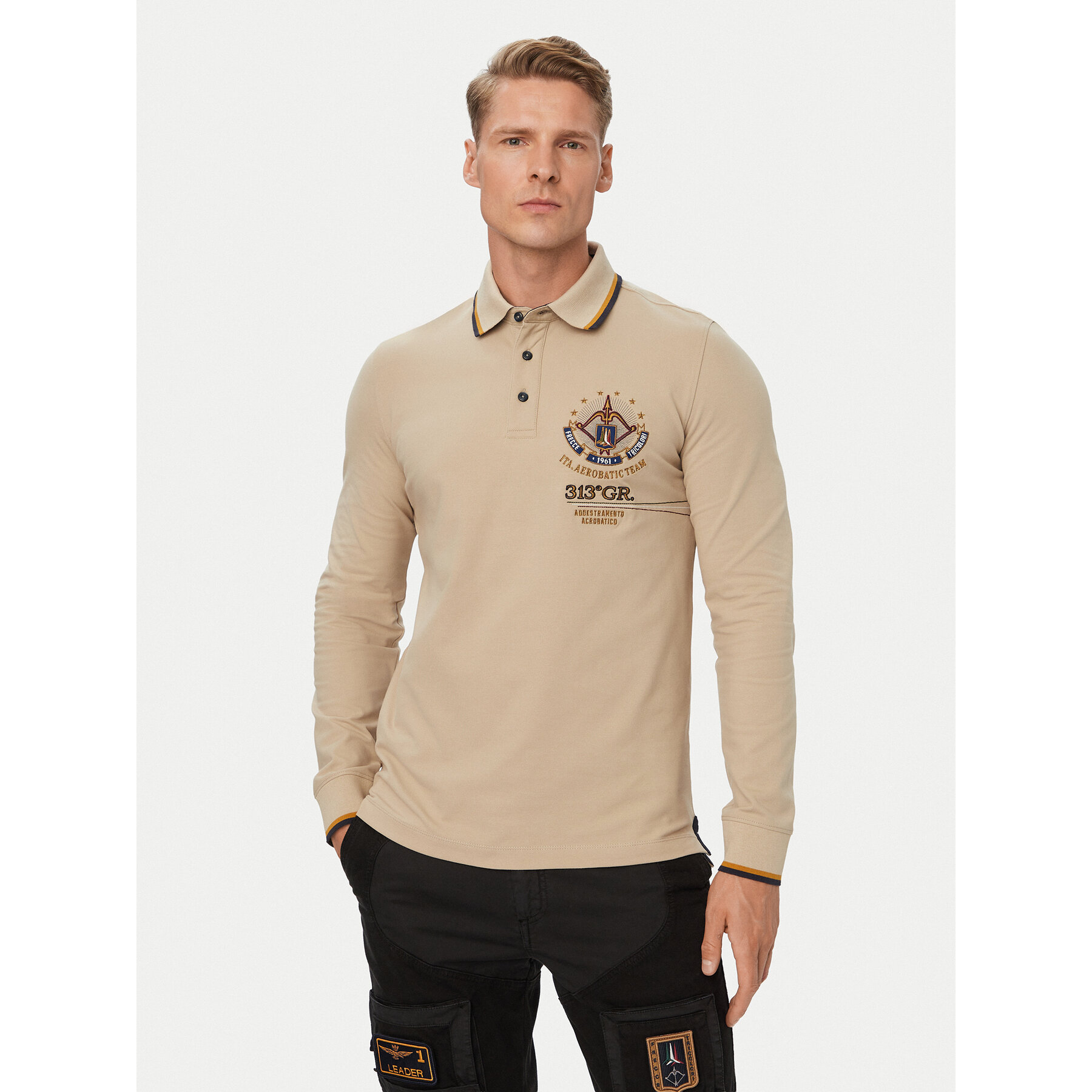 Aeronautica Militare Poloshirt 262PO1942UP00400 Beige Regular Fit