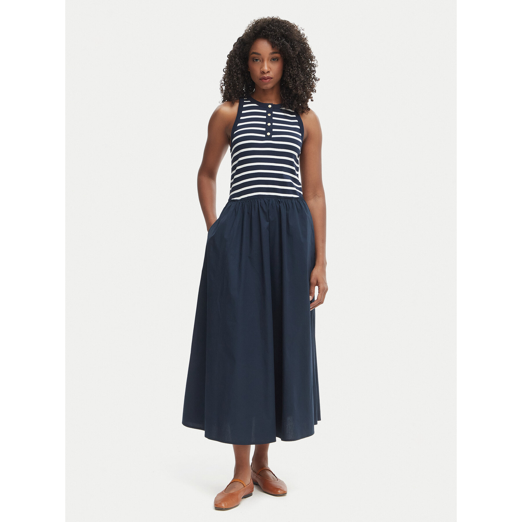 Tommy Hilfiger Kleid für den Alltag WW0WW49628 Dunkelblau Regular Fit