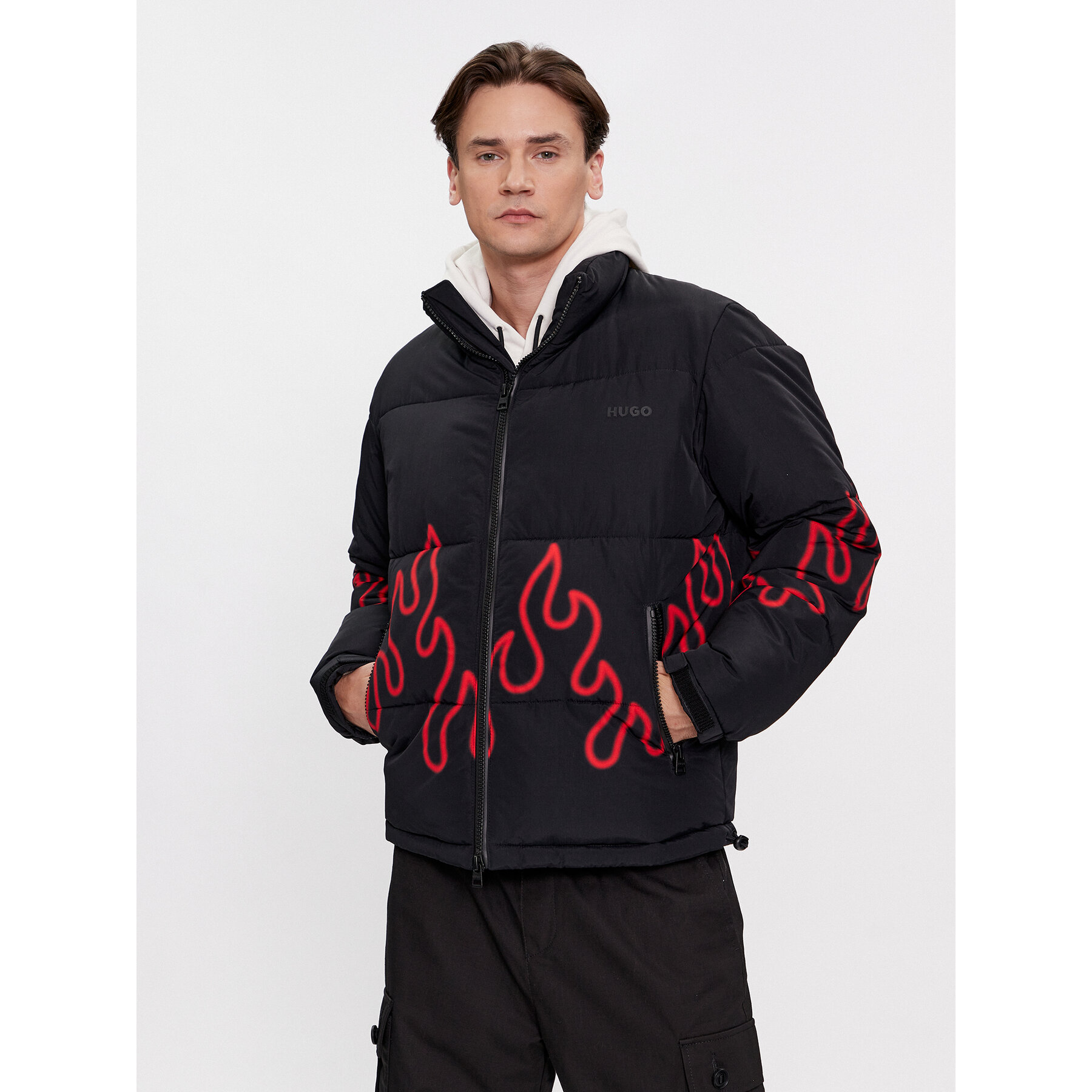 HUGO Winterjacke Biron2411 50520514 Schwarz Regular Fit