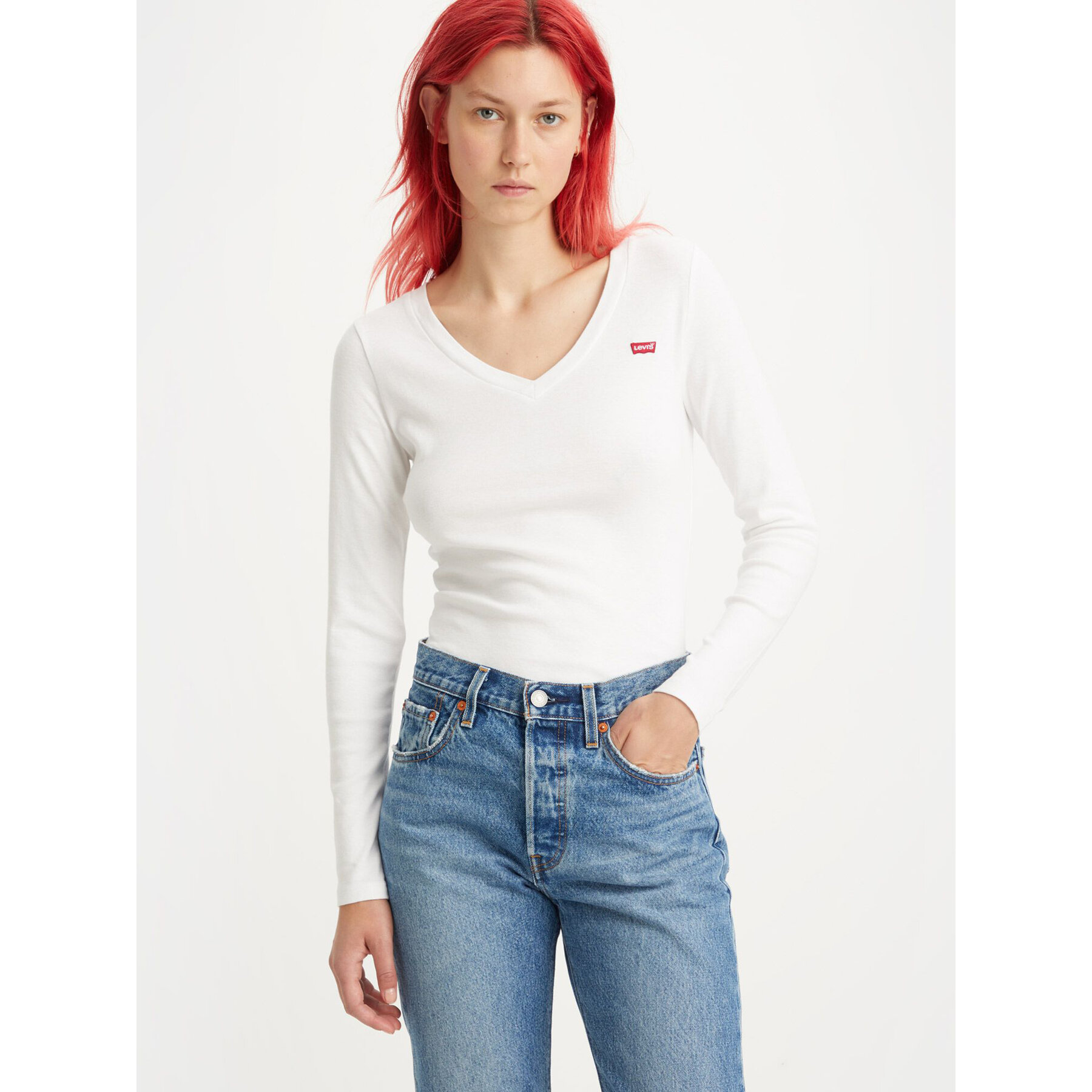 Levi's® T-Shirt Baby Tee A48910001 Λευκό Slim Fit