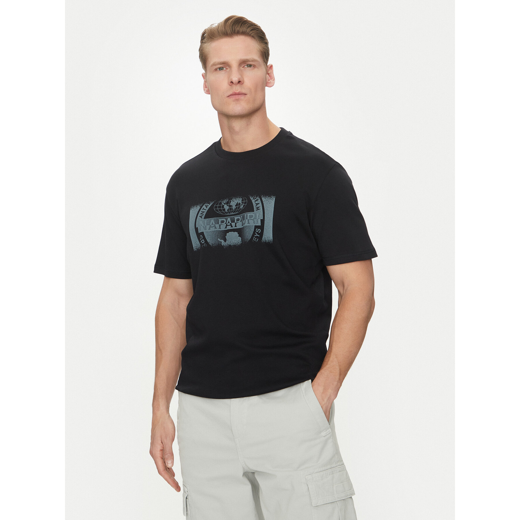Napapijri T-shirt S-Vanni NP0A4IEA Nero Regular Fit