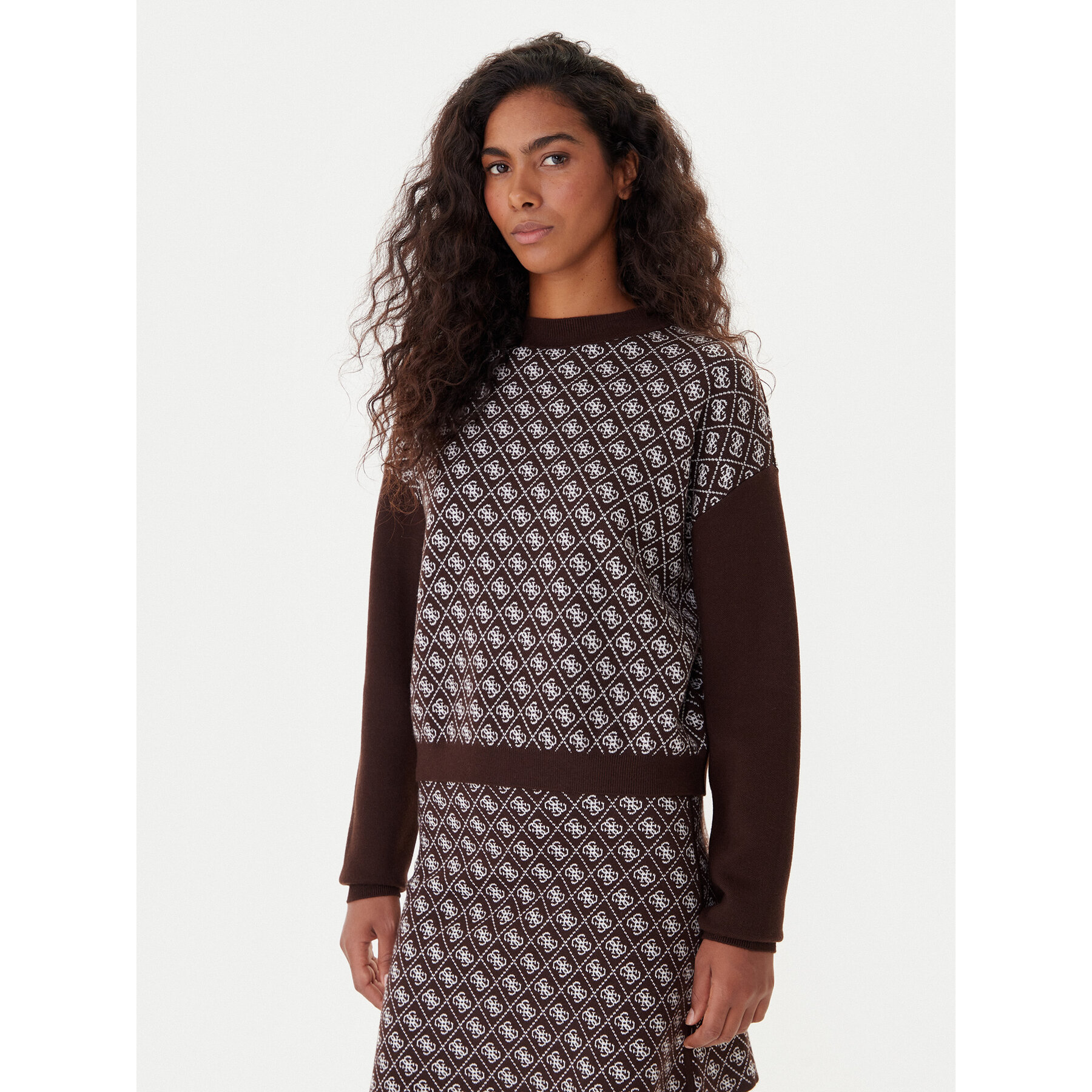 Guess Rollkragenpullover W5BR23 Z3JD2 Braun Relaxed Fit