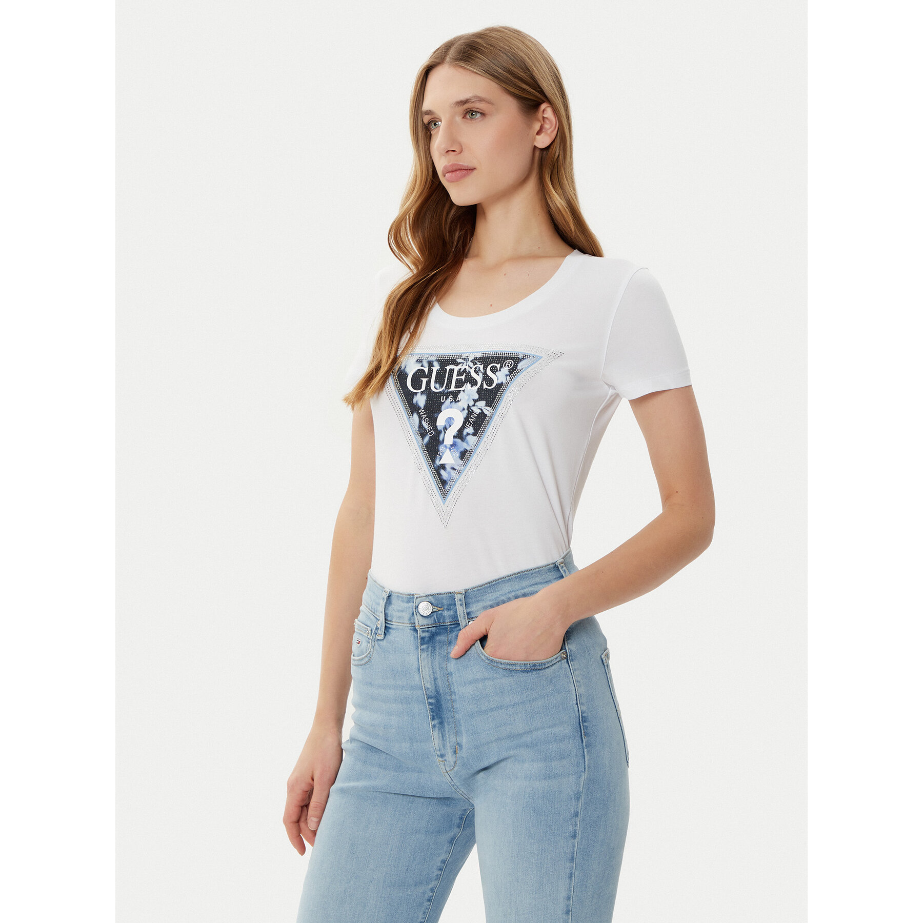 Guess Póló W5RI00 J1314 Fehér Regular Fit